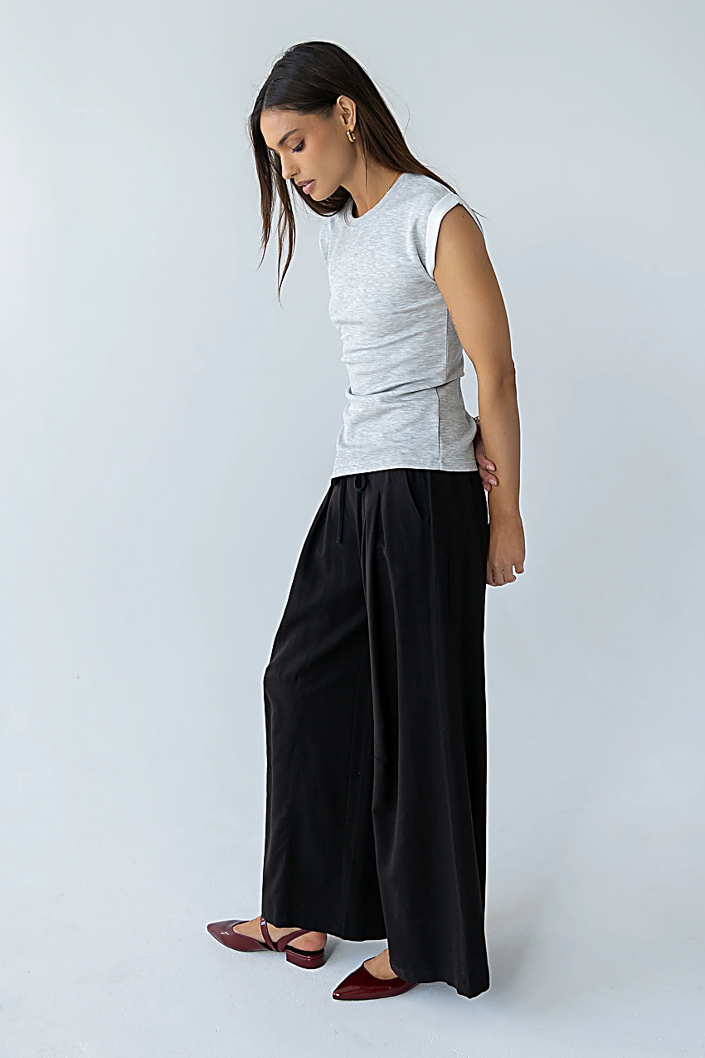 Johny Asymmetrical Top in Grey