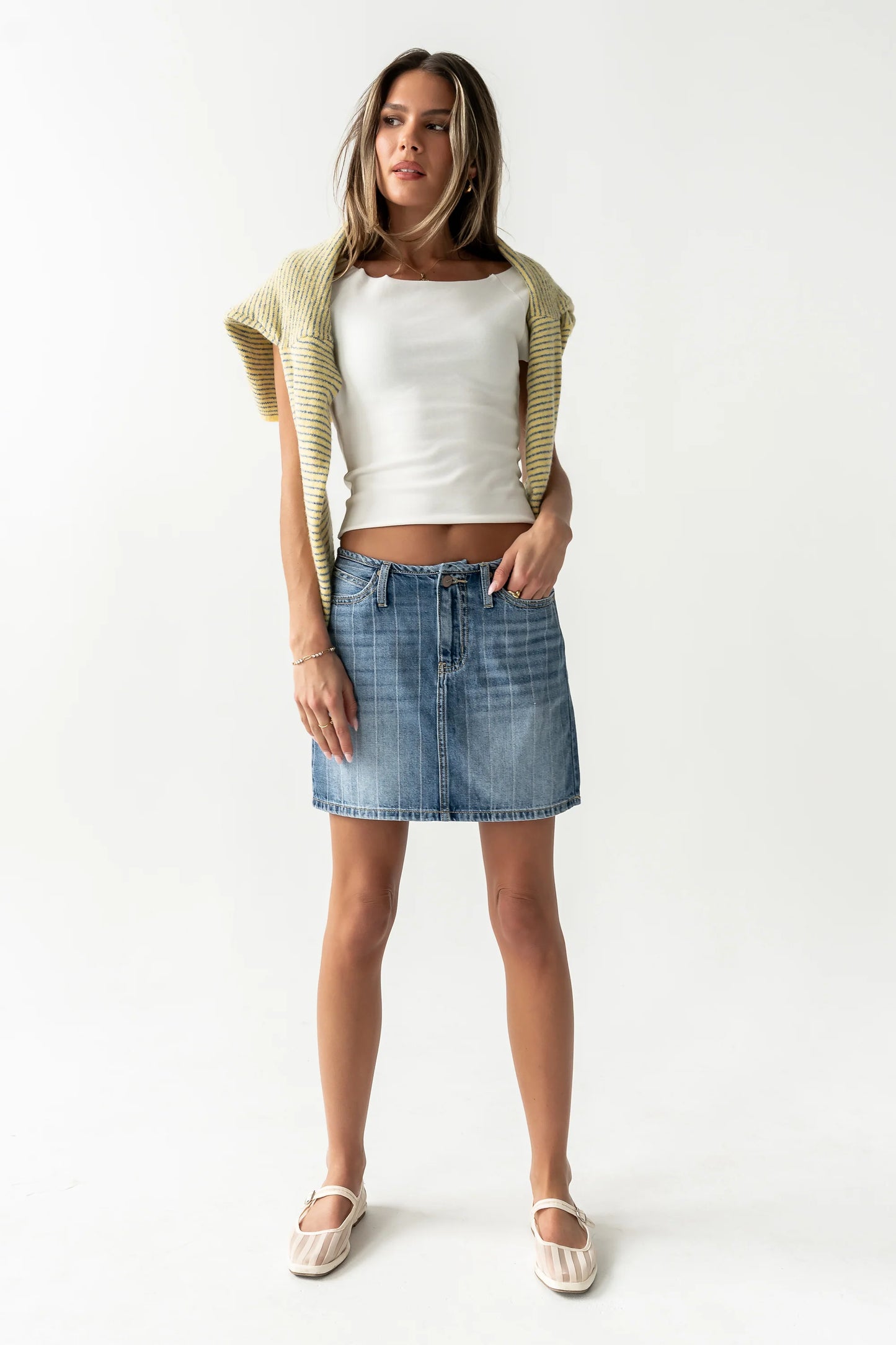 Lennox Knit Top in White