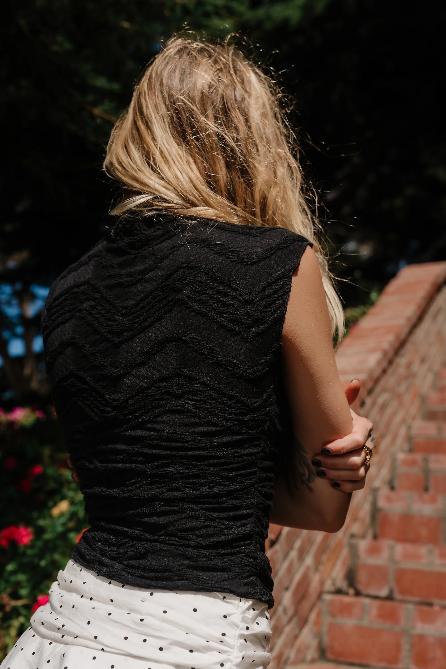 Monet Textured Top in Black