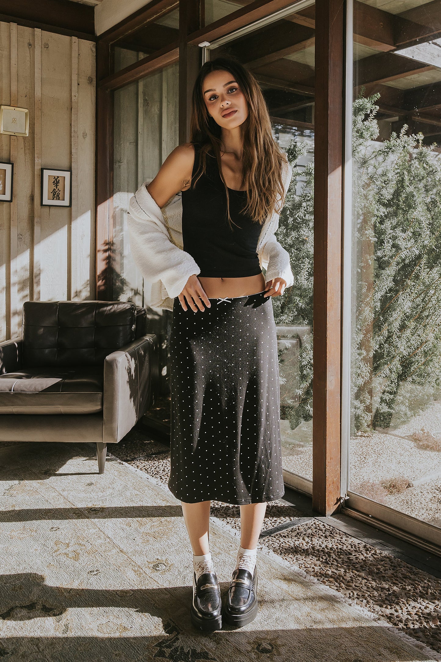 Mindi Contrast Sweater in Off White
