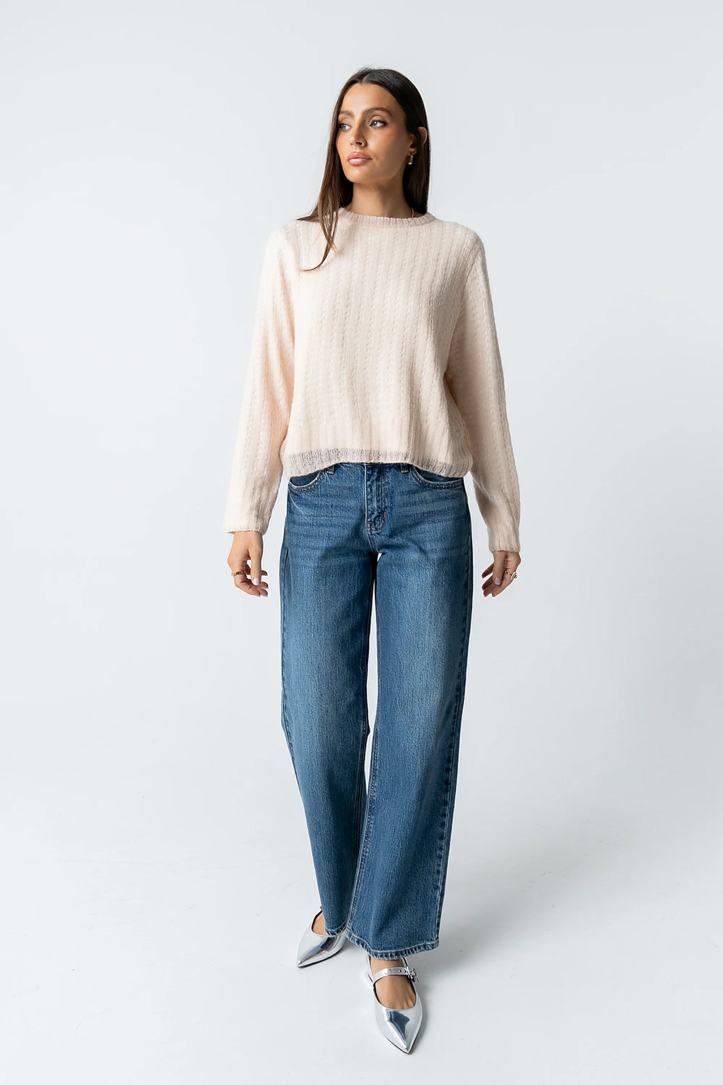 Leo Layered Sweater in Pink