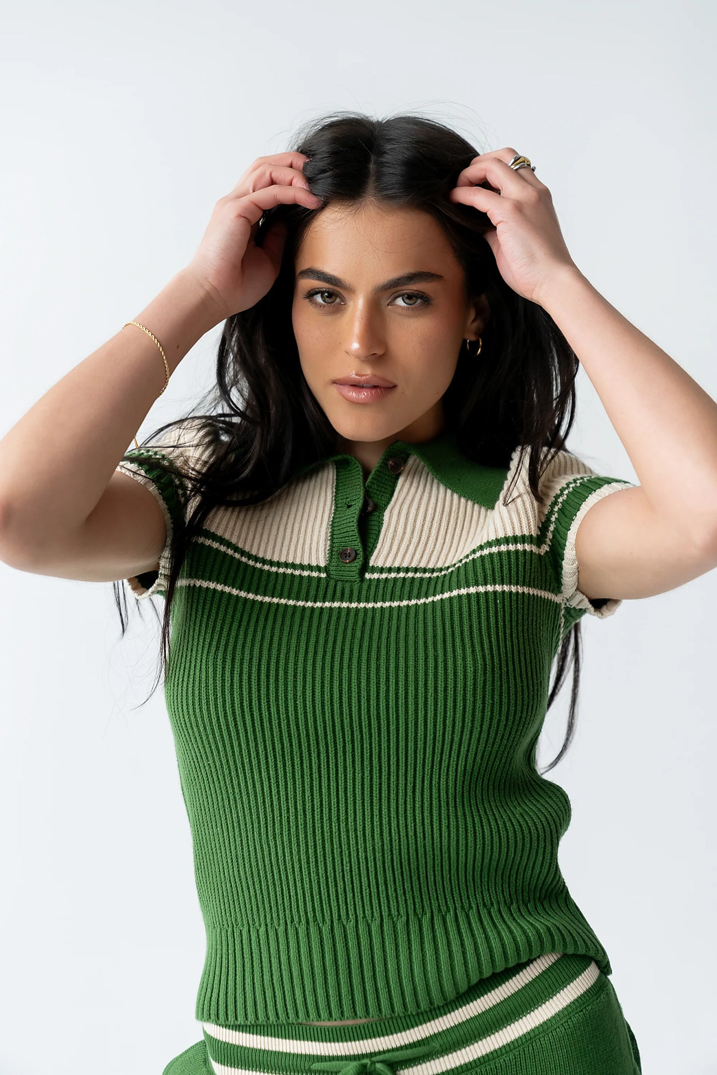 Brea Collared Sweater in Green