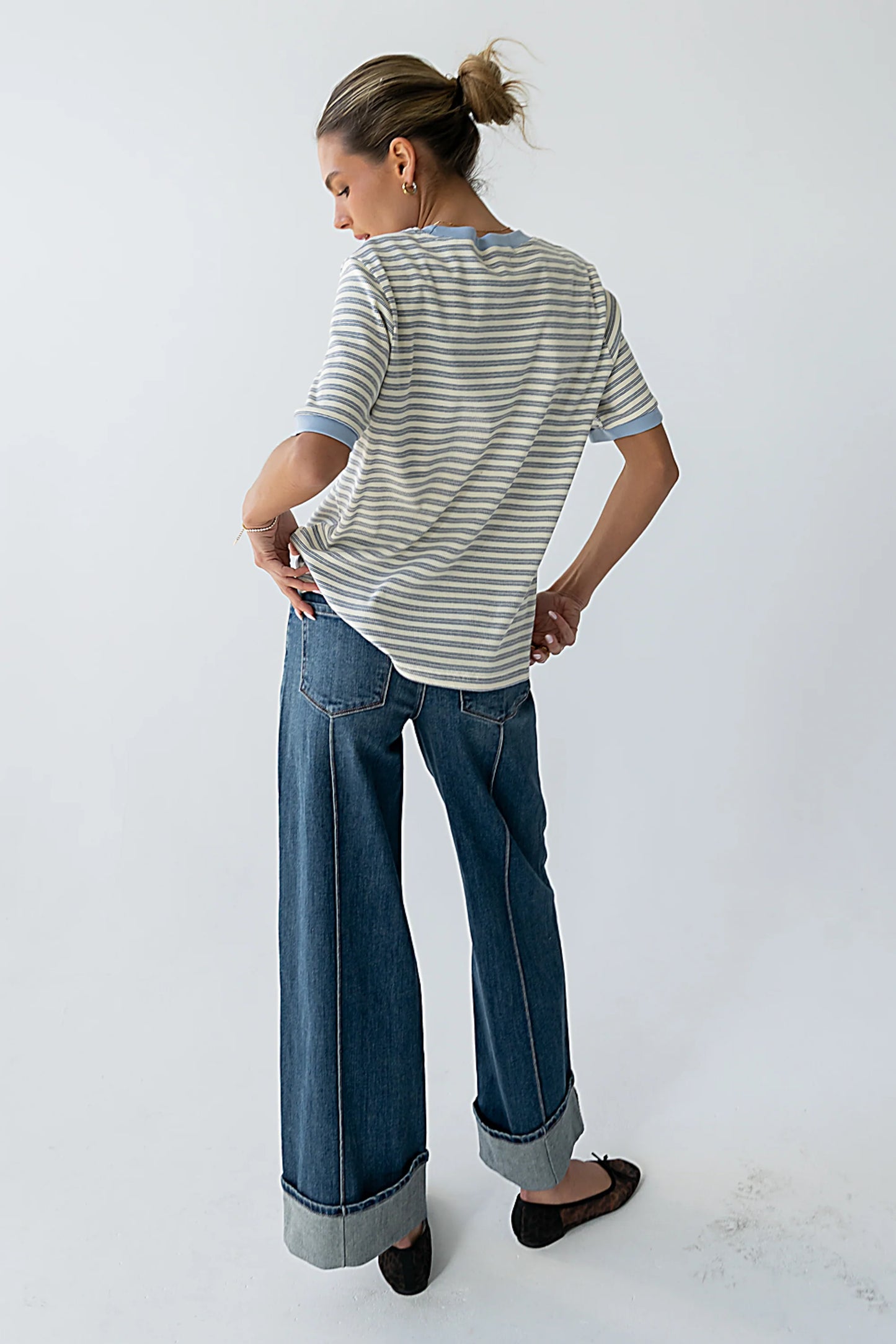 Jenna Striped Top in Blue
