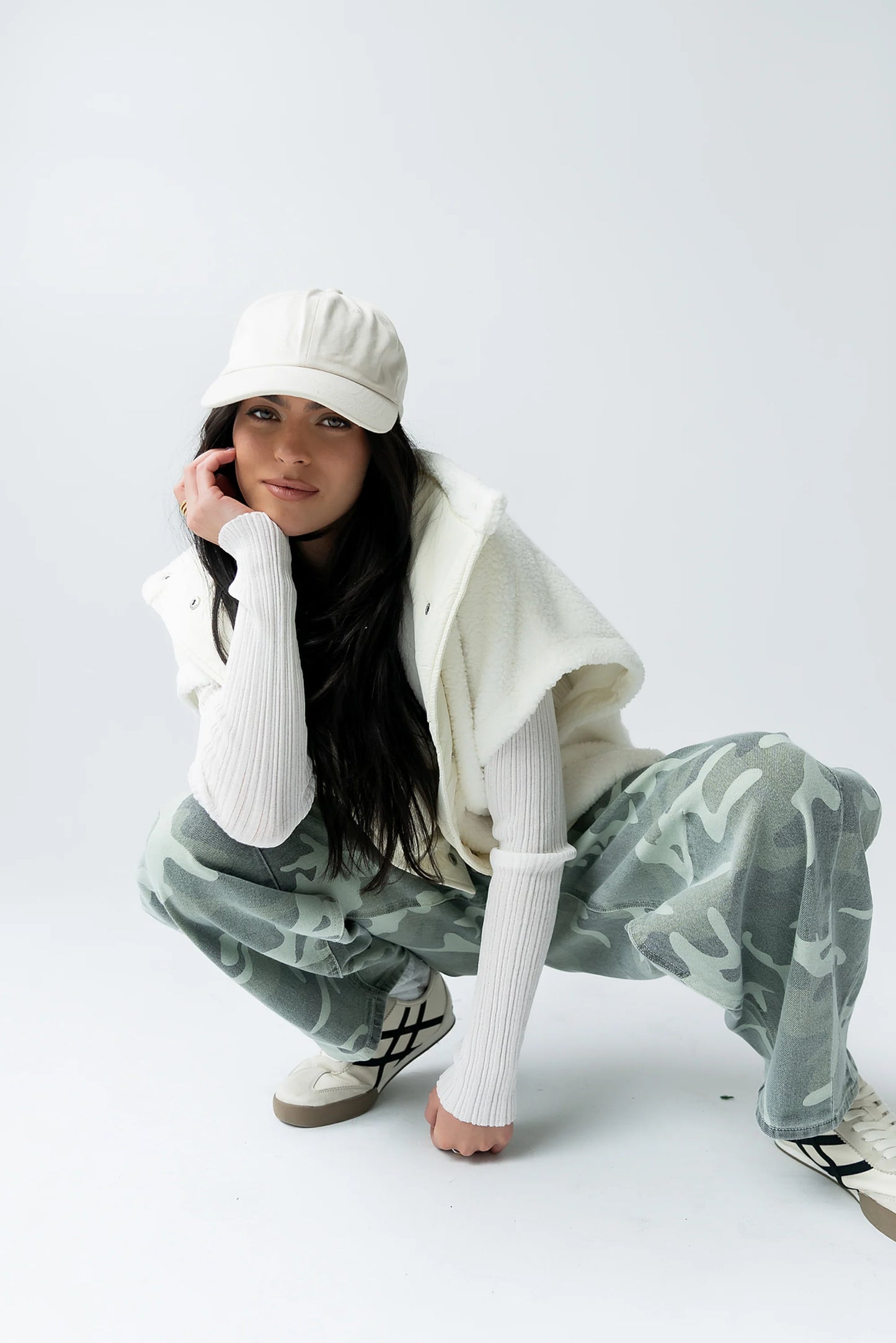 Maddison Camo Barrel Jeans