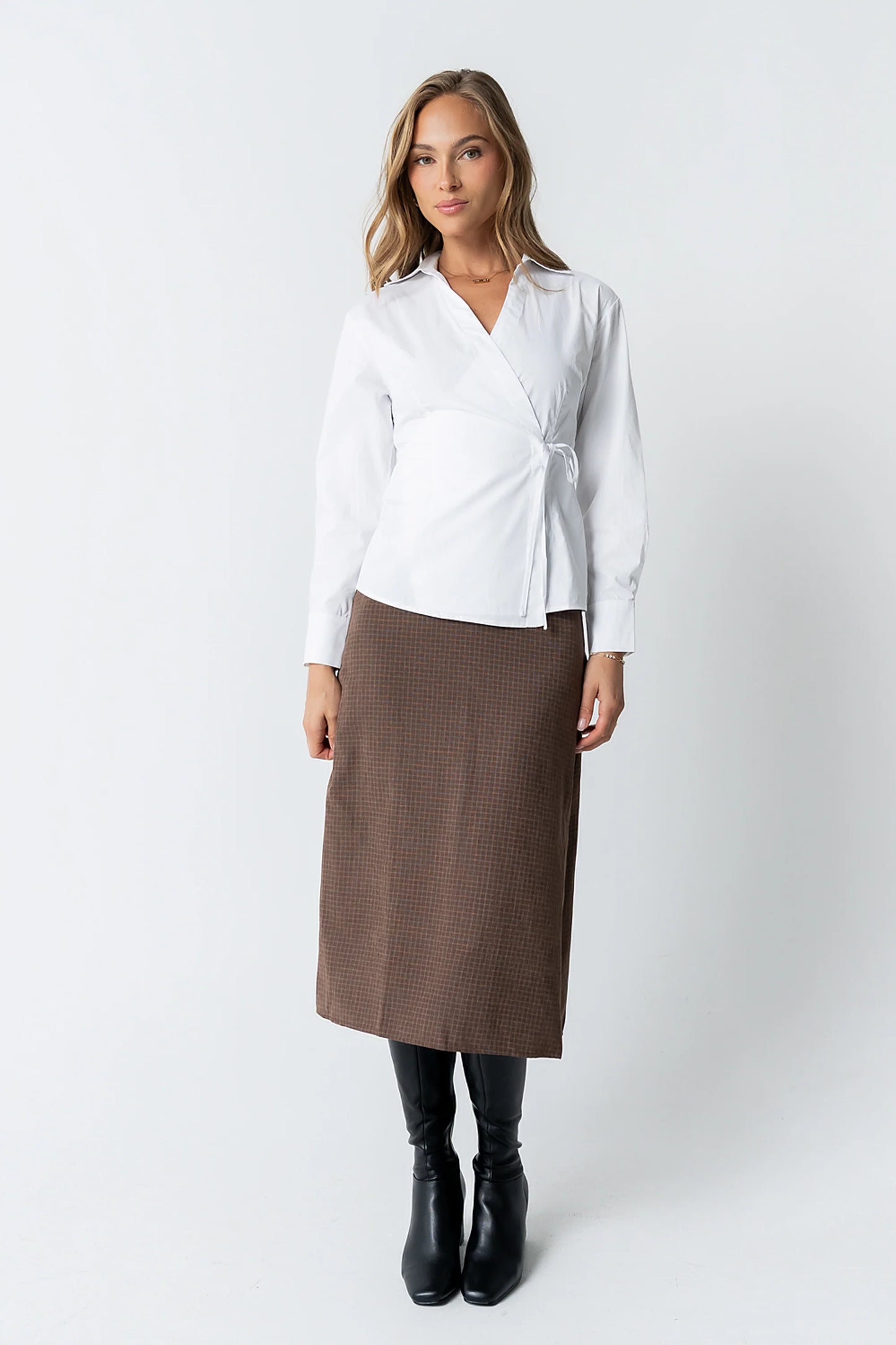 Miley Midi Skirt in Brown