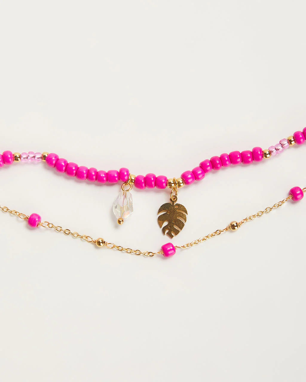 Shoreline Beaded Layered Charm Bracelet