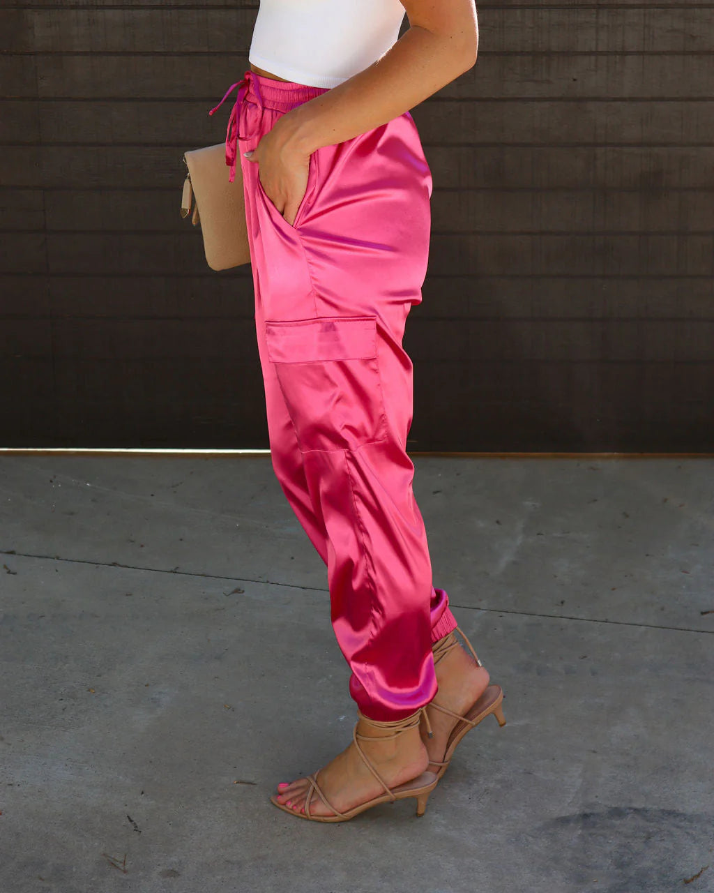 Athena Satin Cargo Pants