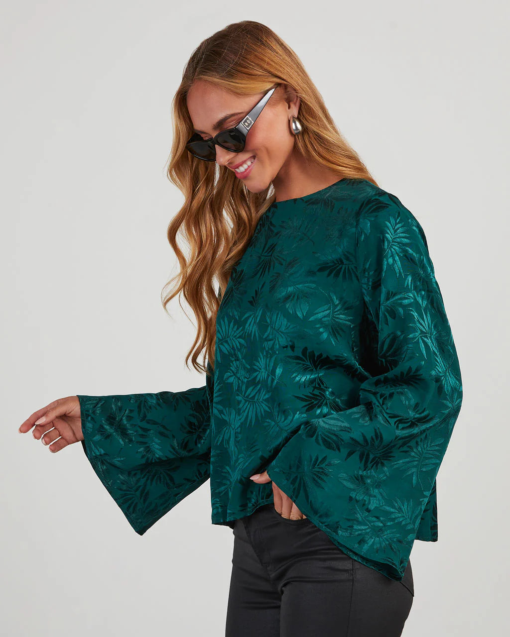 Odette Embossed Wide Sleeve Top