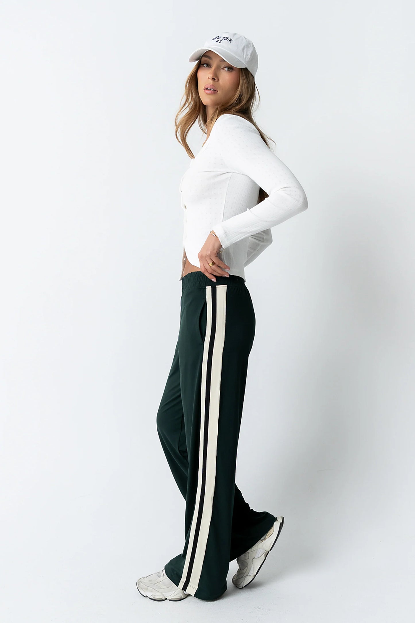 Avery Striped Pants in Green