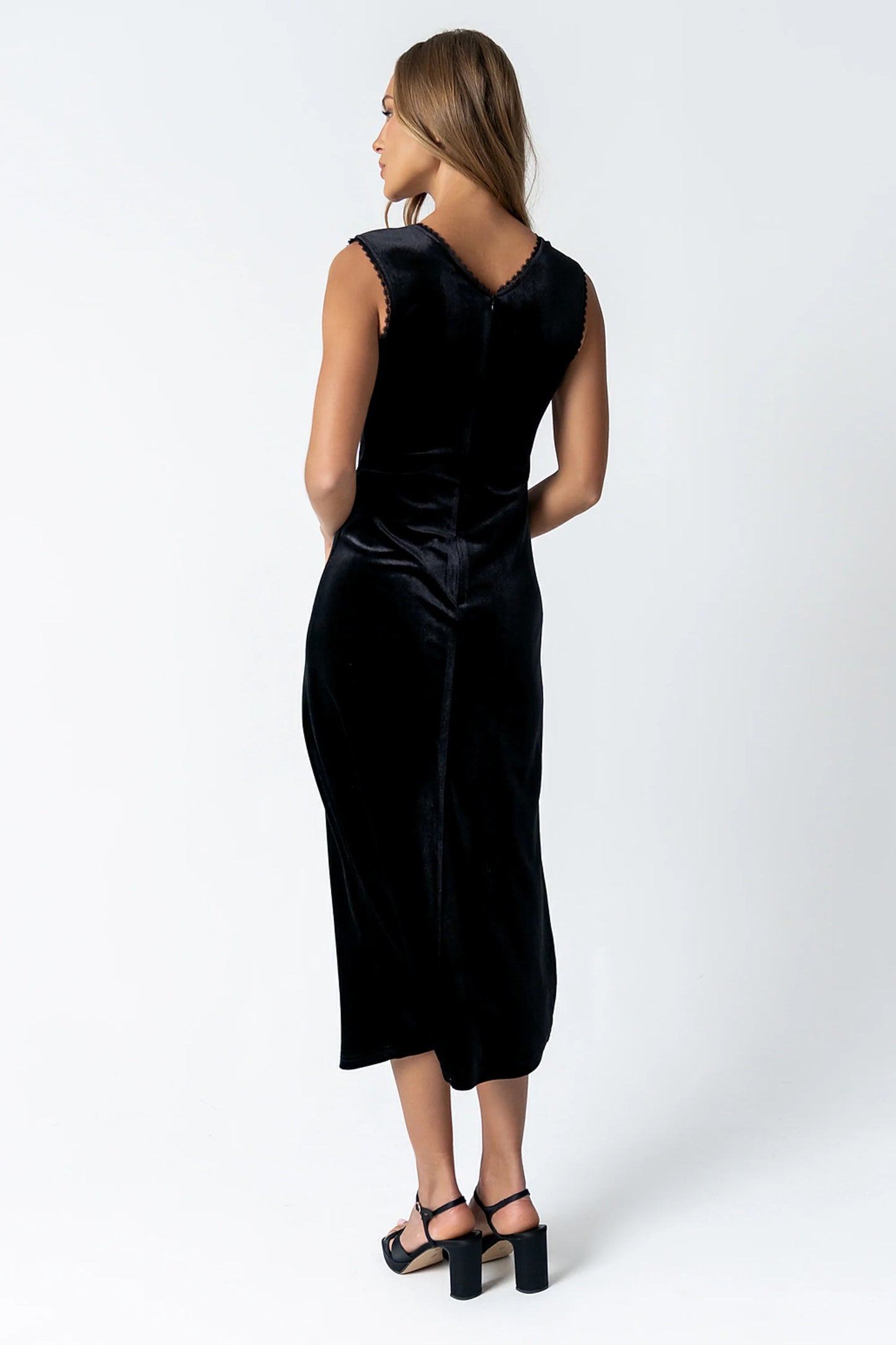 Kalani Velvet Maxi Dress in Black