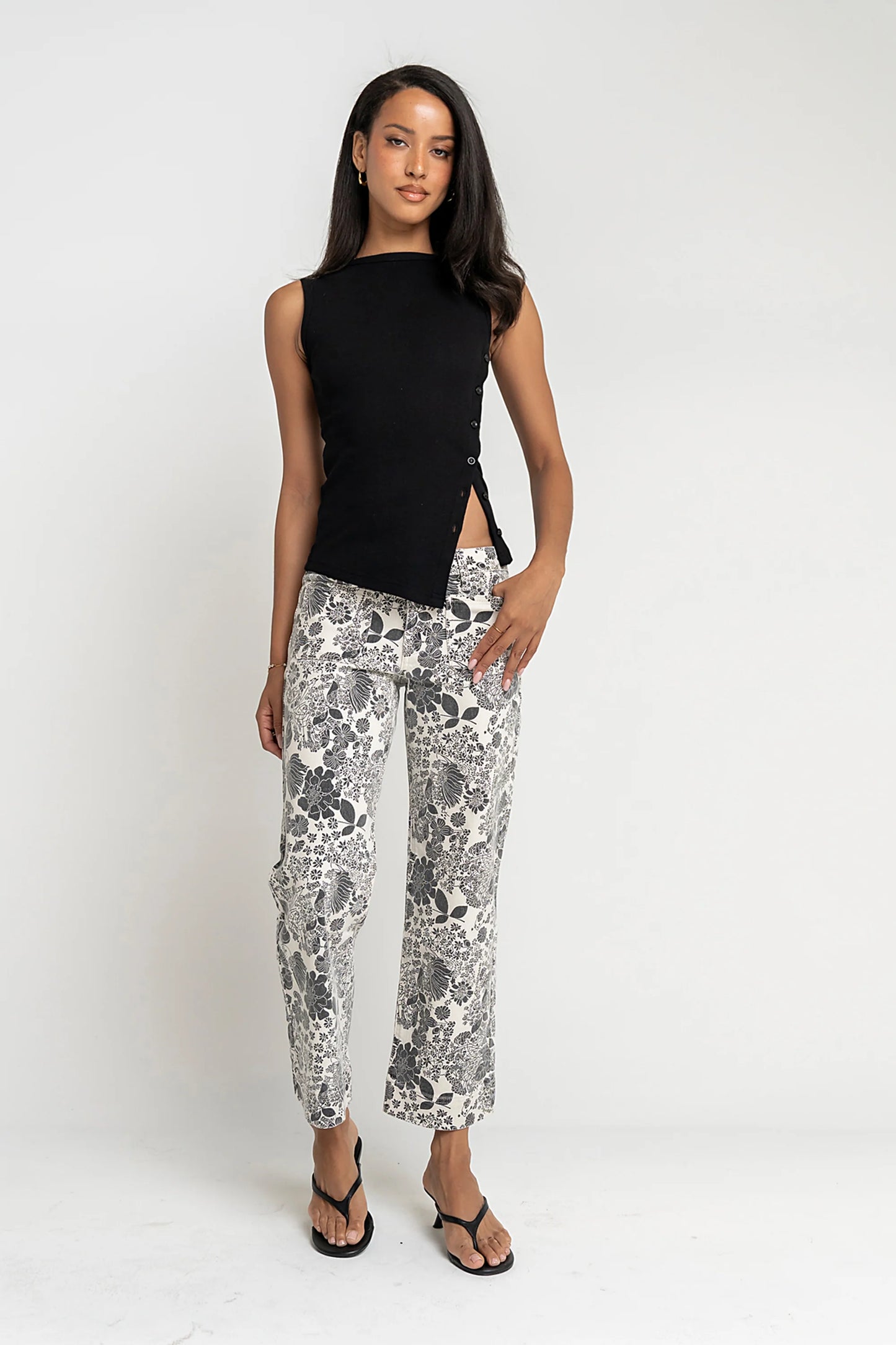 Nina Asymmetrical Tank in Black