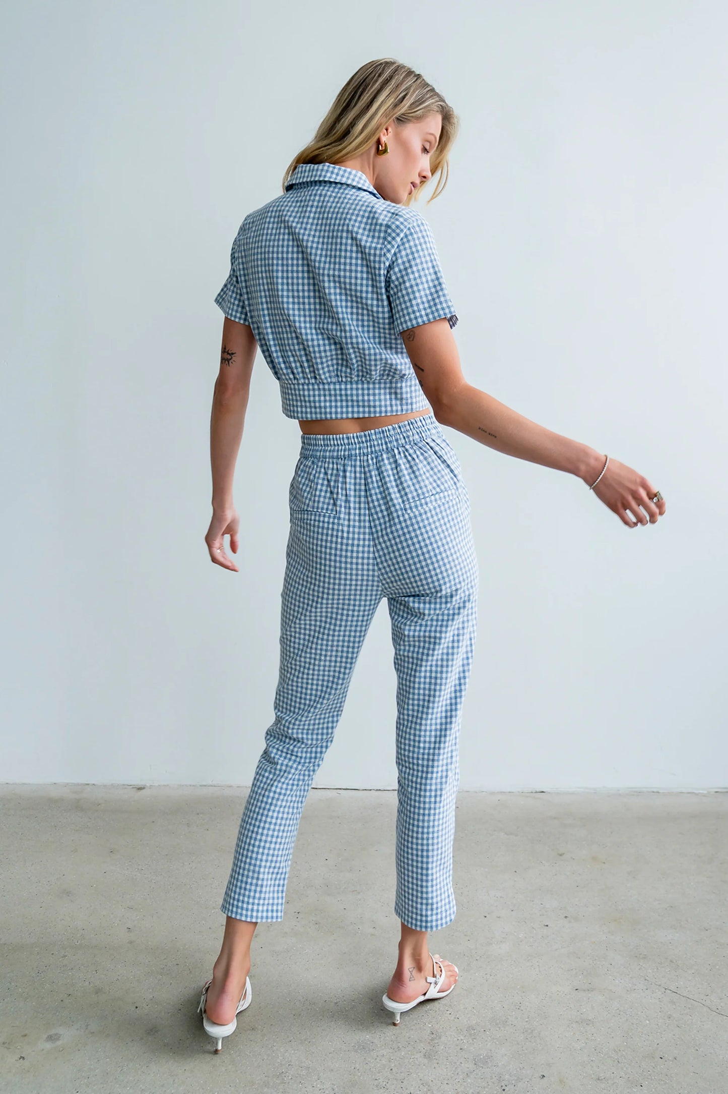 Madie Gingham Pants in Blue