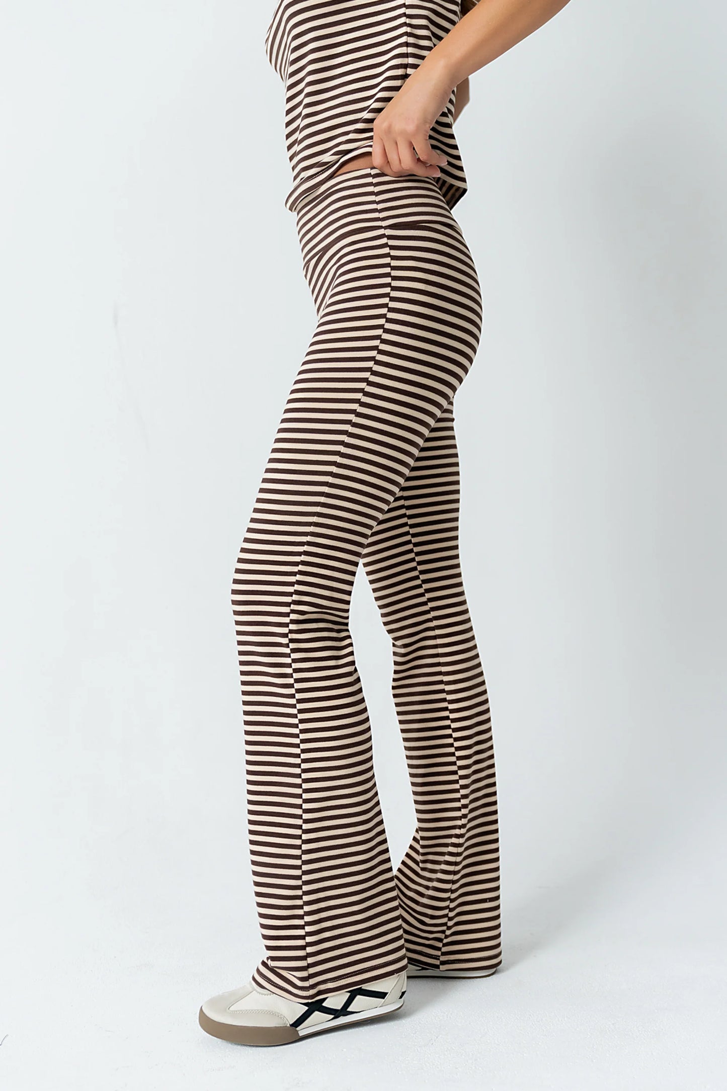 Jannet Striped Pants in Brown