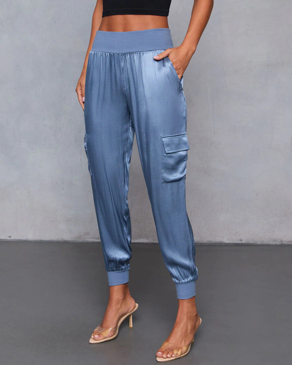 Luxe Look Satin Pocketed Joggers
