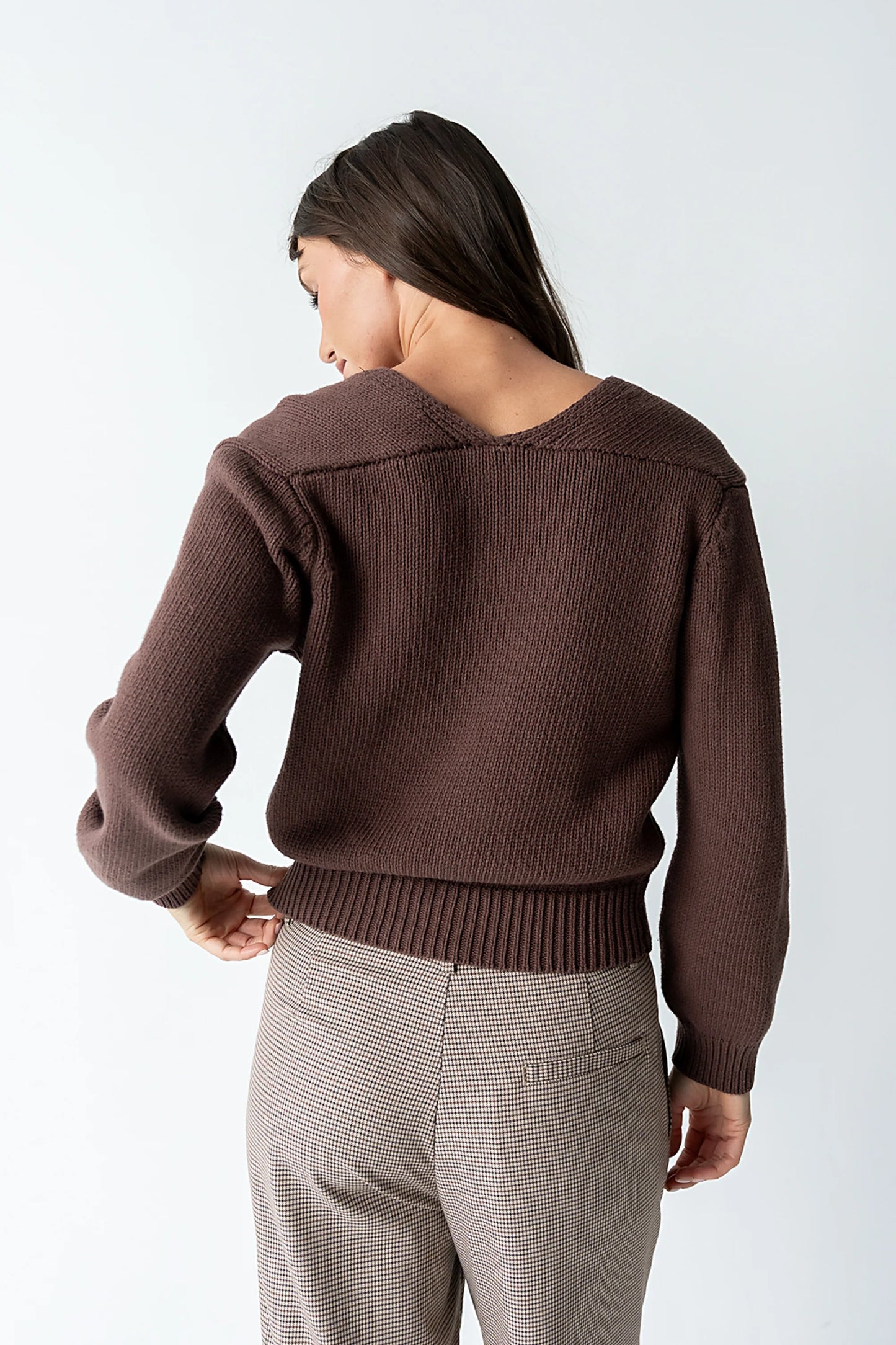 Marlie Knit Cardigan in Brown