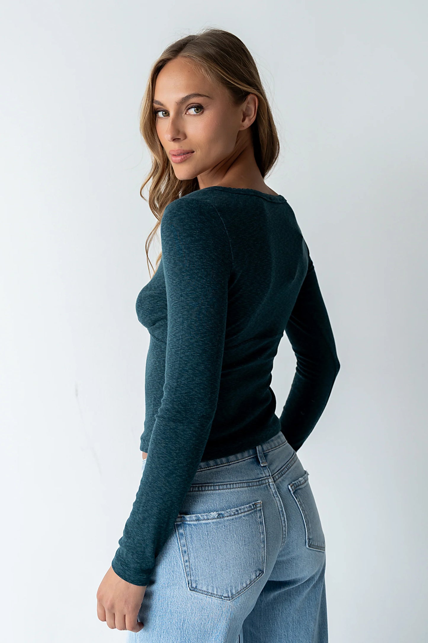 Cierra Knit Top in Teal