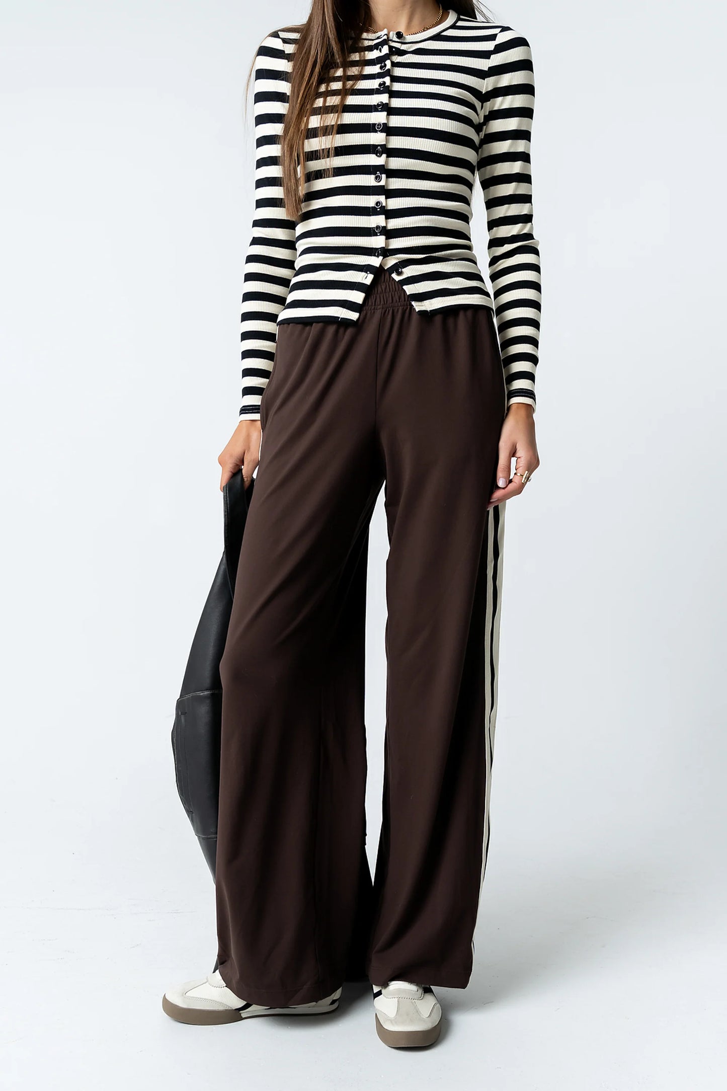 Avery Striped Pants in Brown