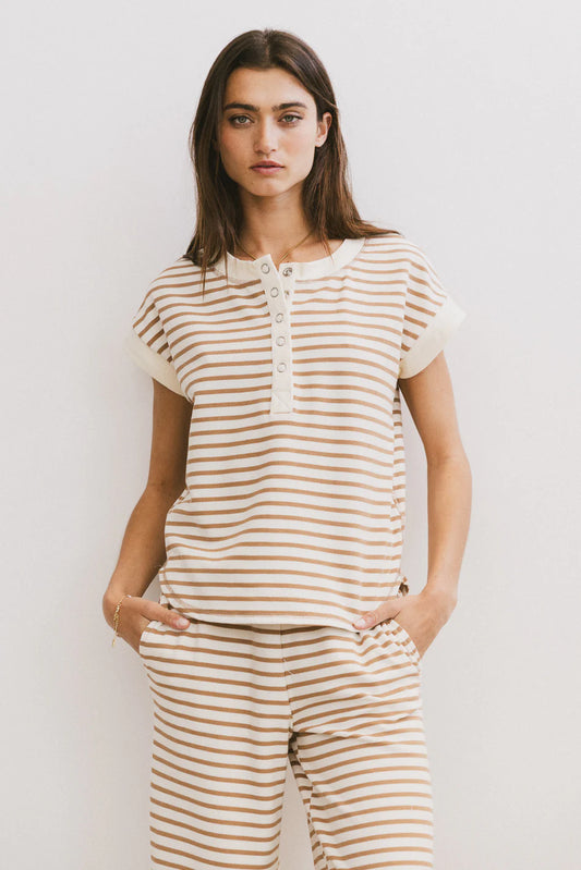 Zia Striped Top in Sand