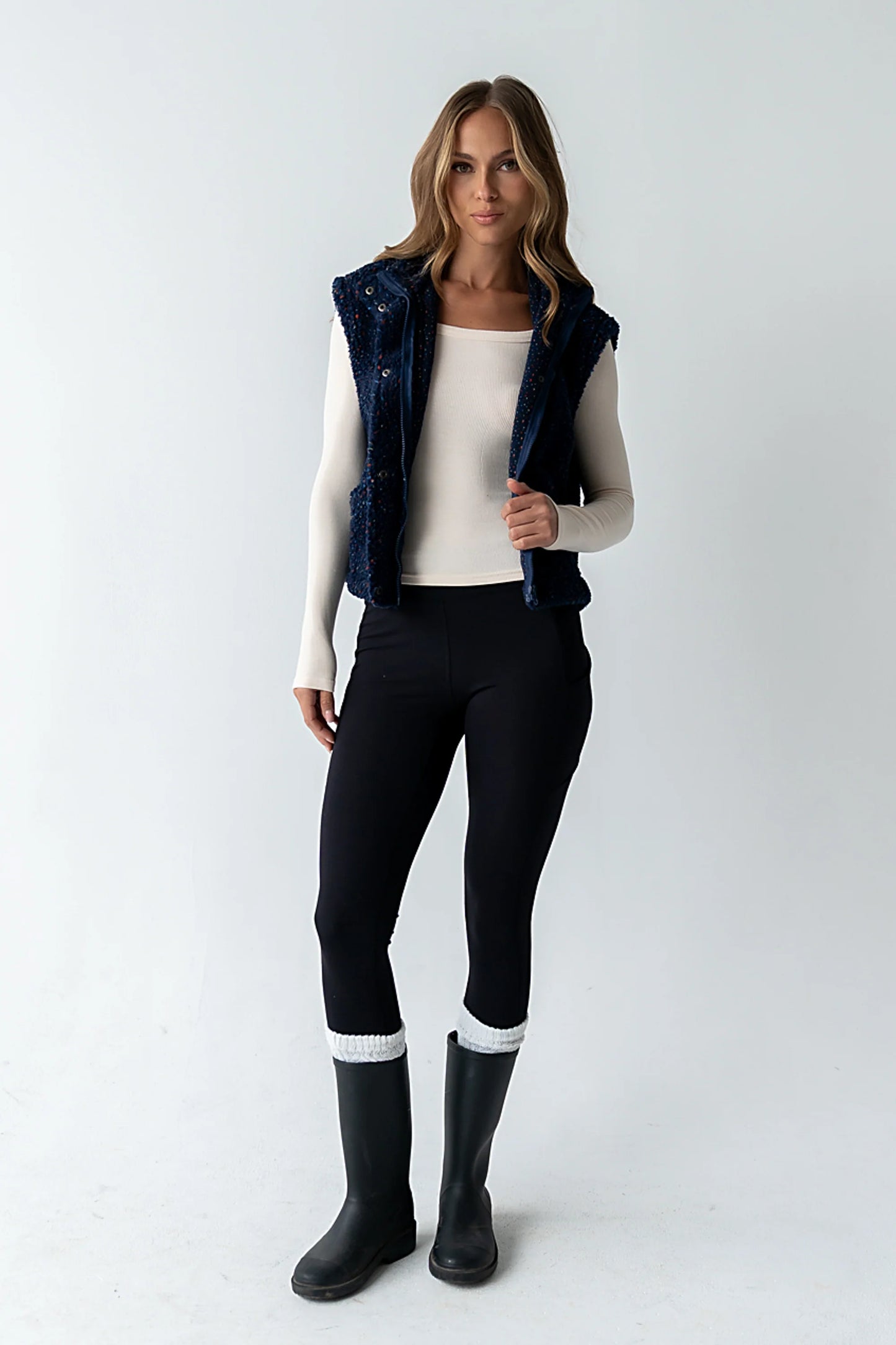 Audrey Ribbed Top in Ecru