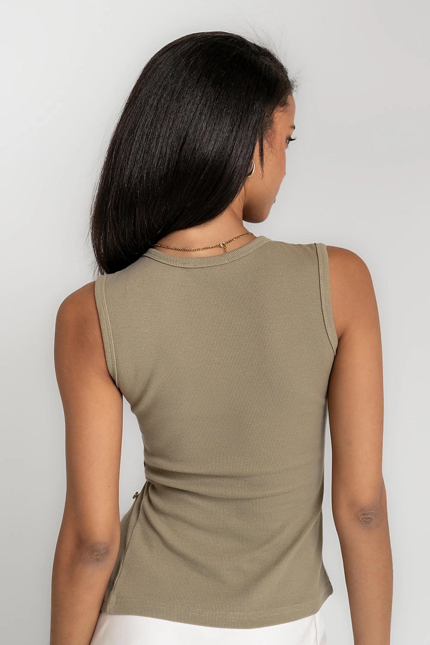 Nina Asymmetrical Tank in Olive