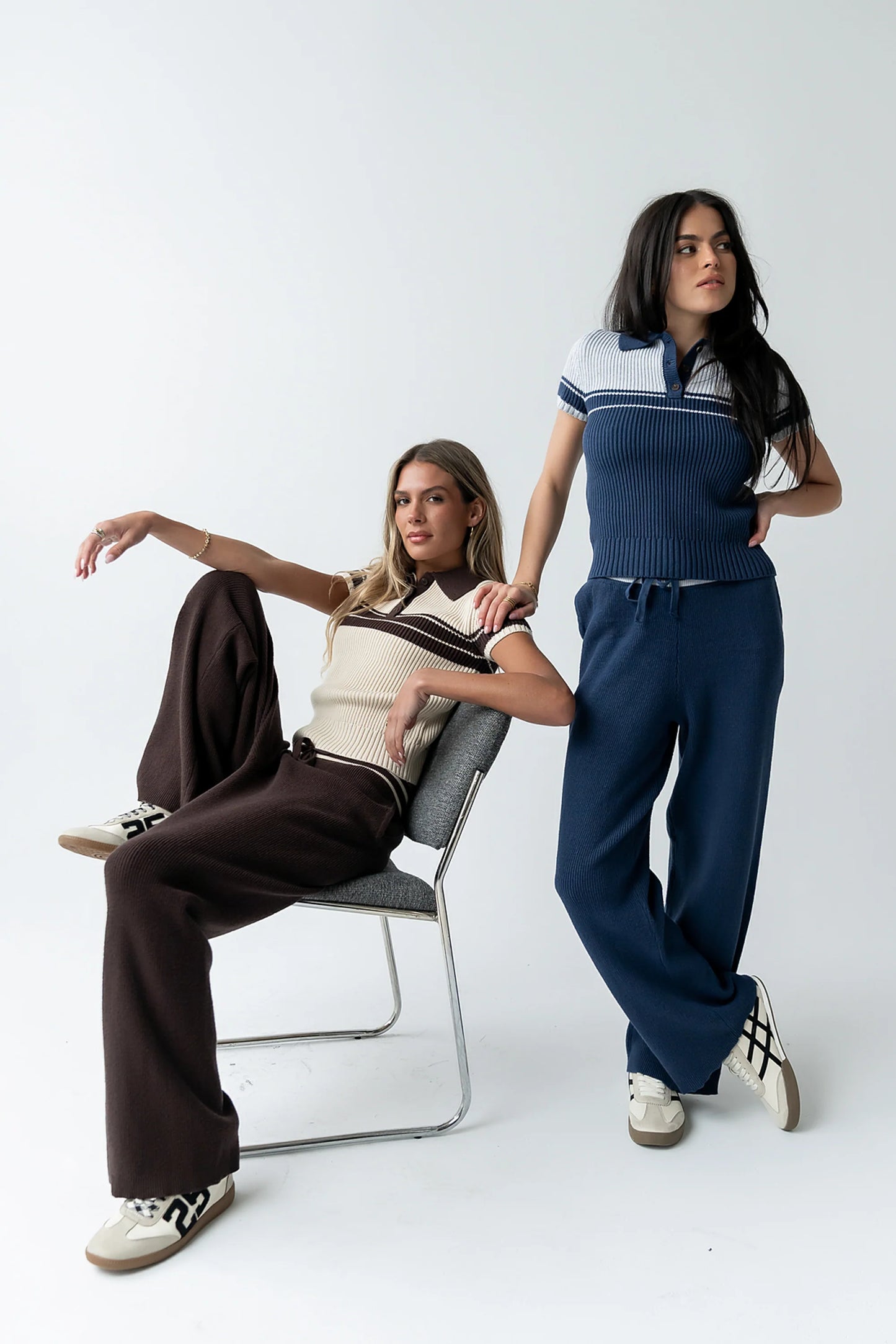 Brea Striped Pants in Brown