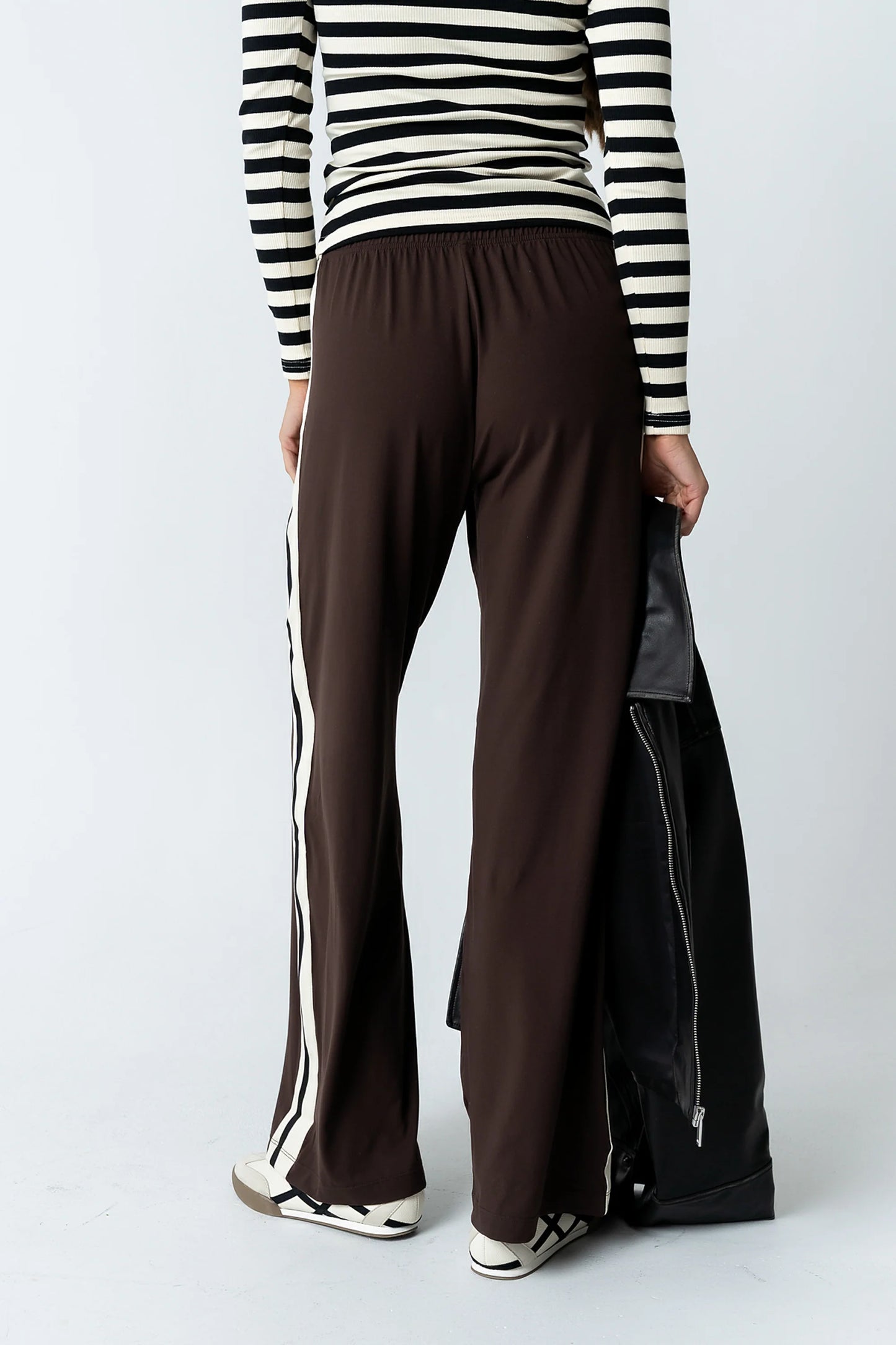 Avery Striped Pants in Brown