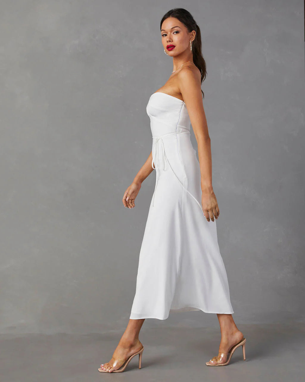 Milos Strapless Midi Dress