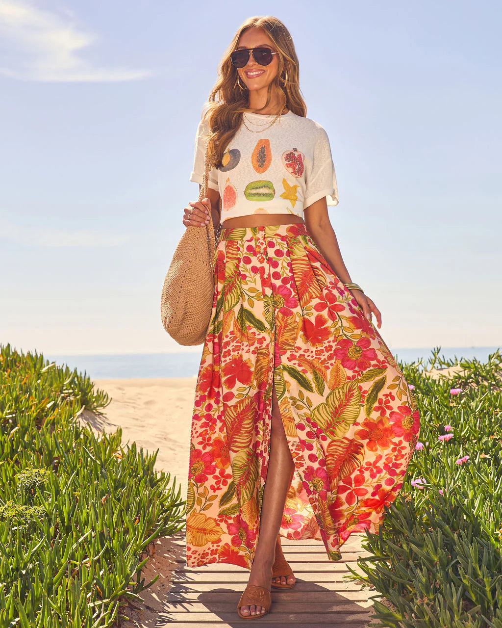 Travel Dreams Flowy Maxi Skirt