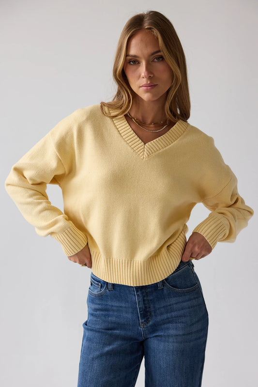 Adella Knit Sweater in Yellow