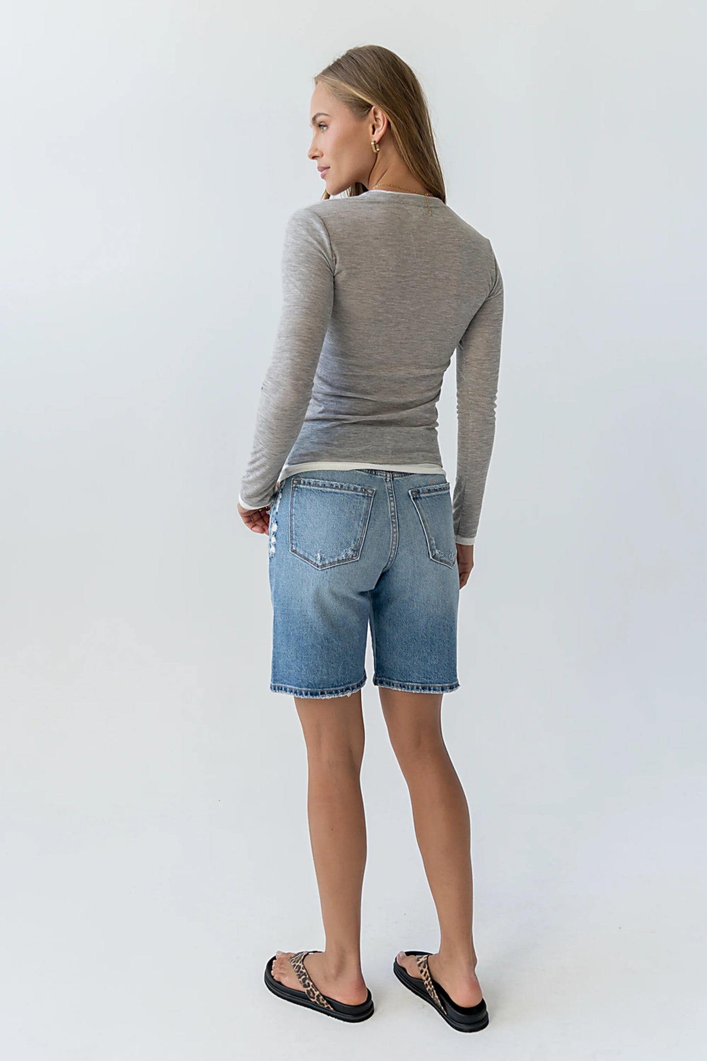 Brinley Layered Top in Heather Grey