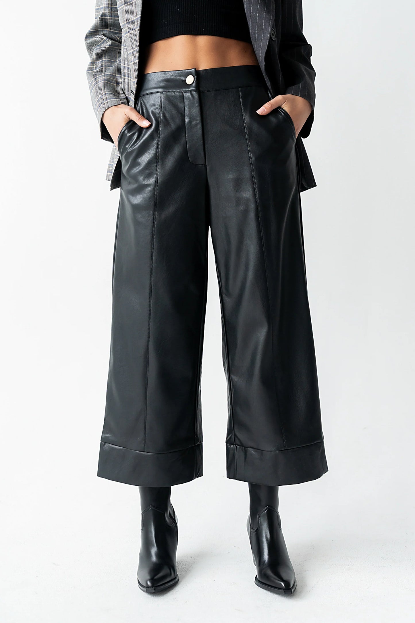 Ulani Vegan Leather Pants in Black