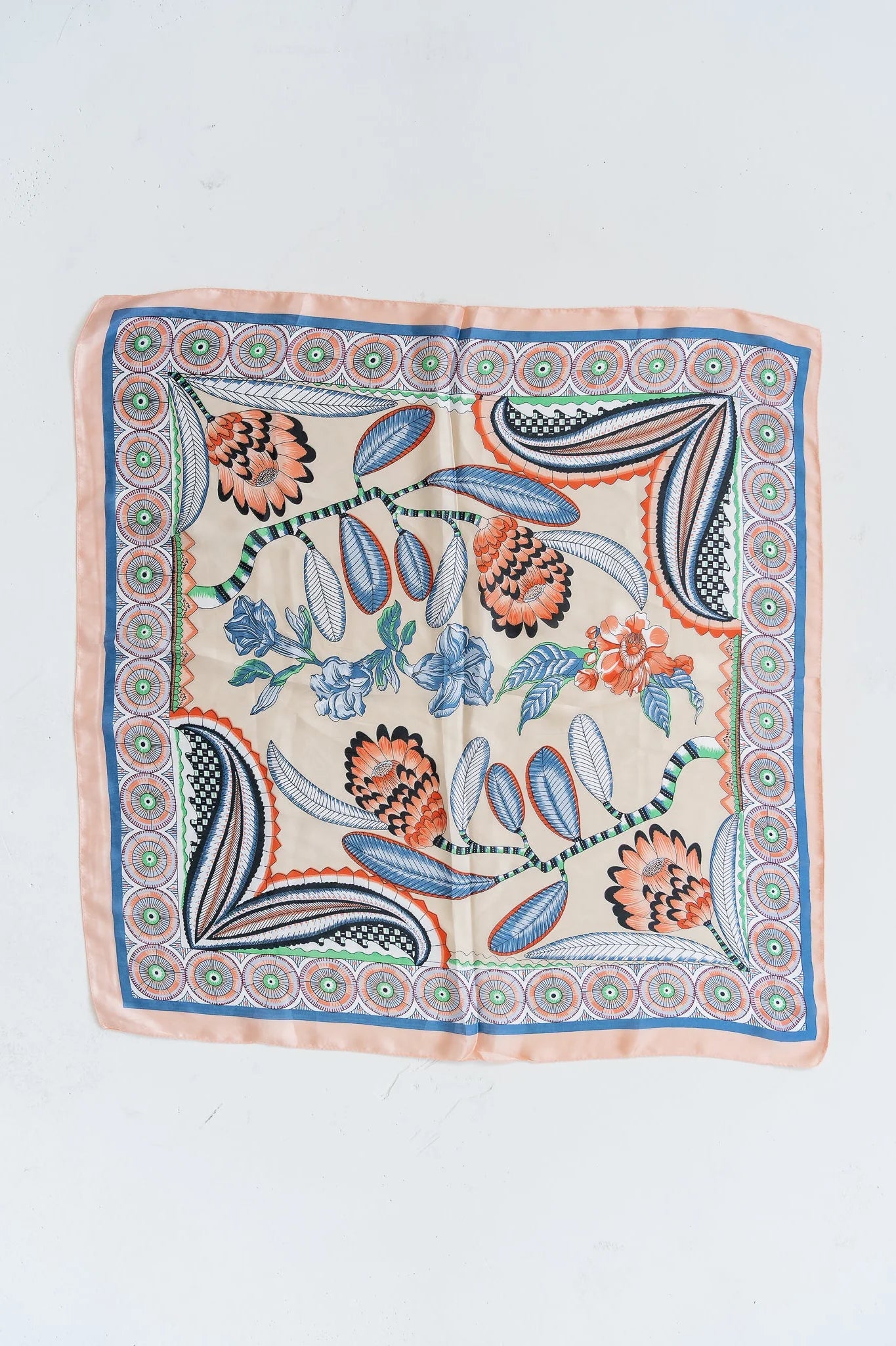 Micah Floral Bandana Scarf in Peach