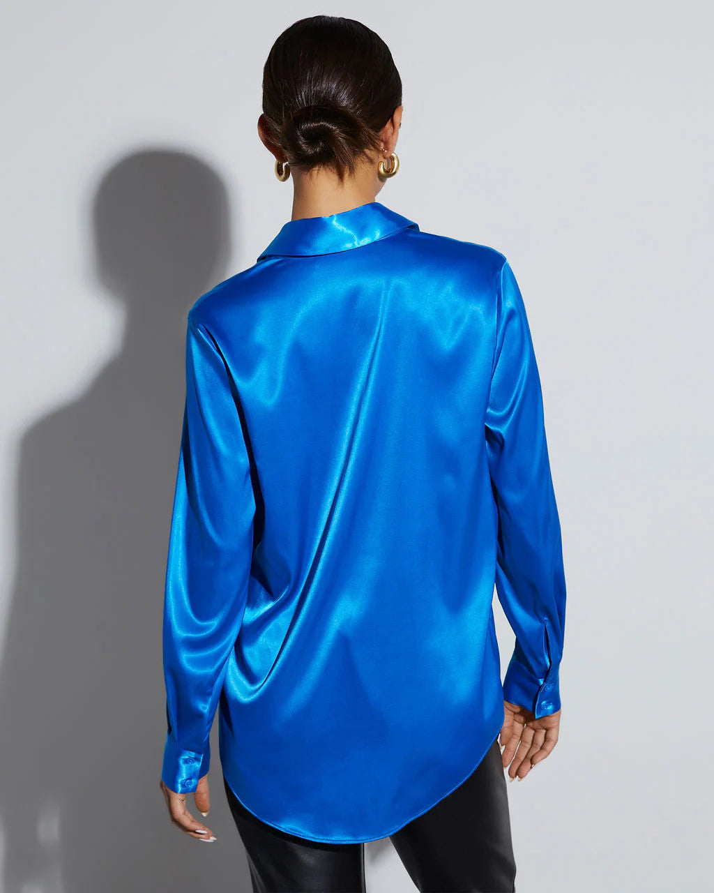 Sophisticated Satin Button Down Blouse