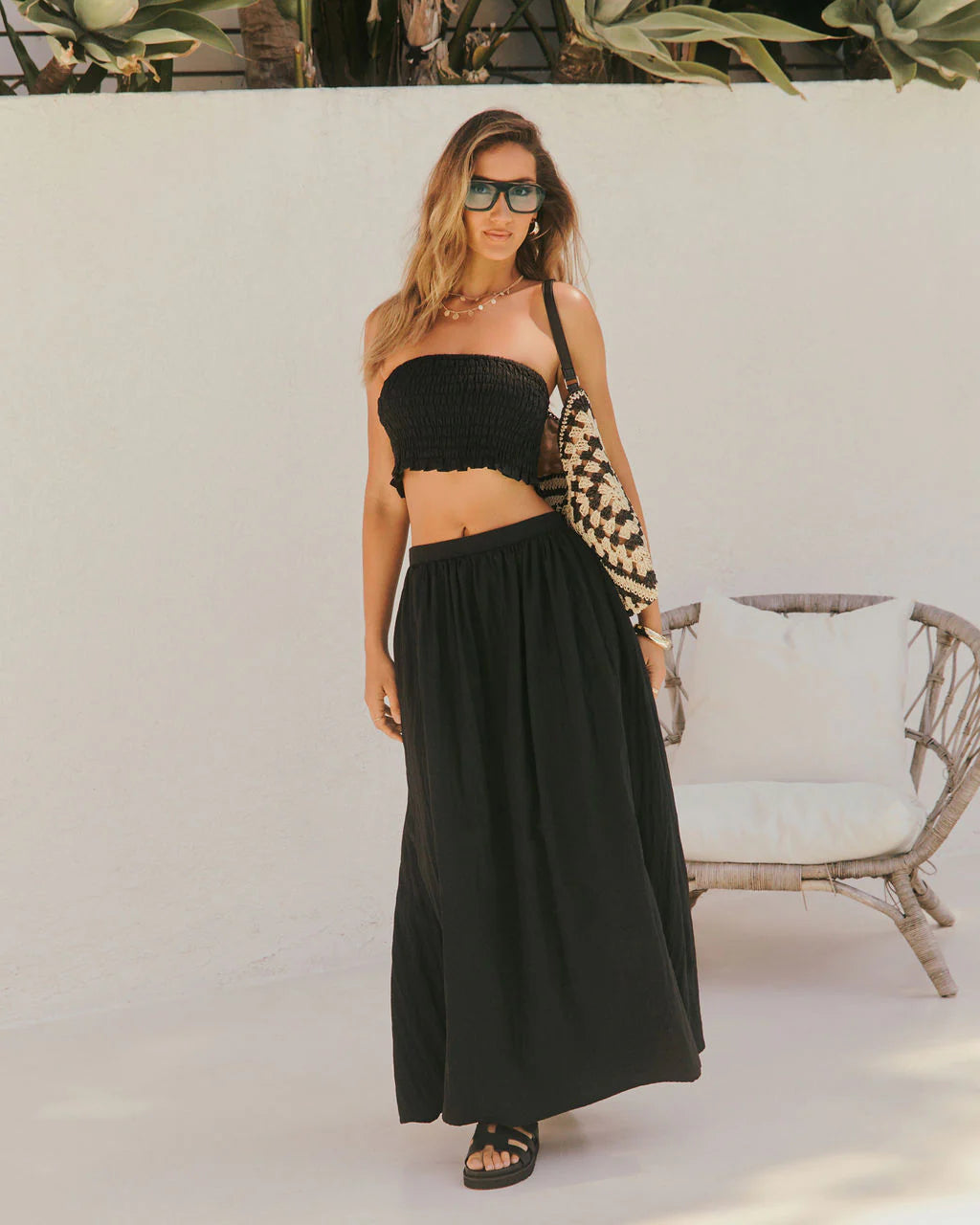 Sunveil Smocked Ripstop Cropped Top
