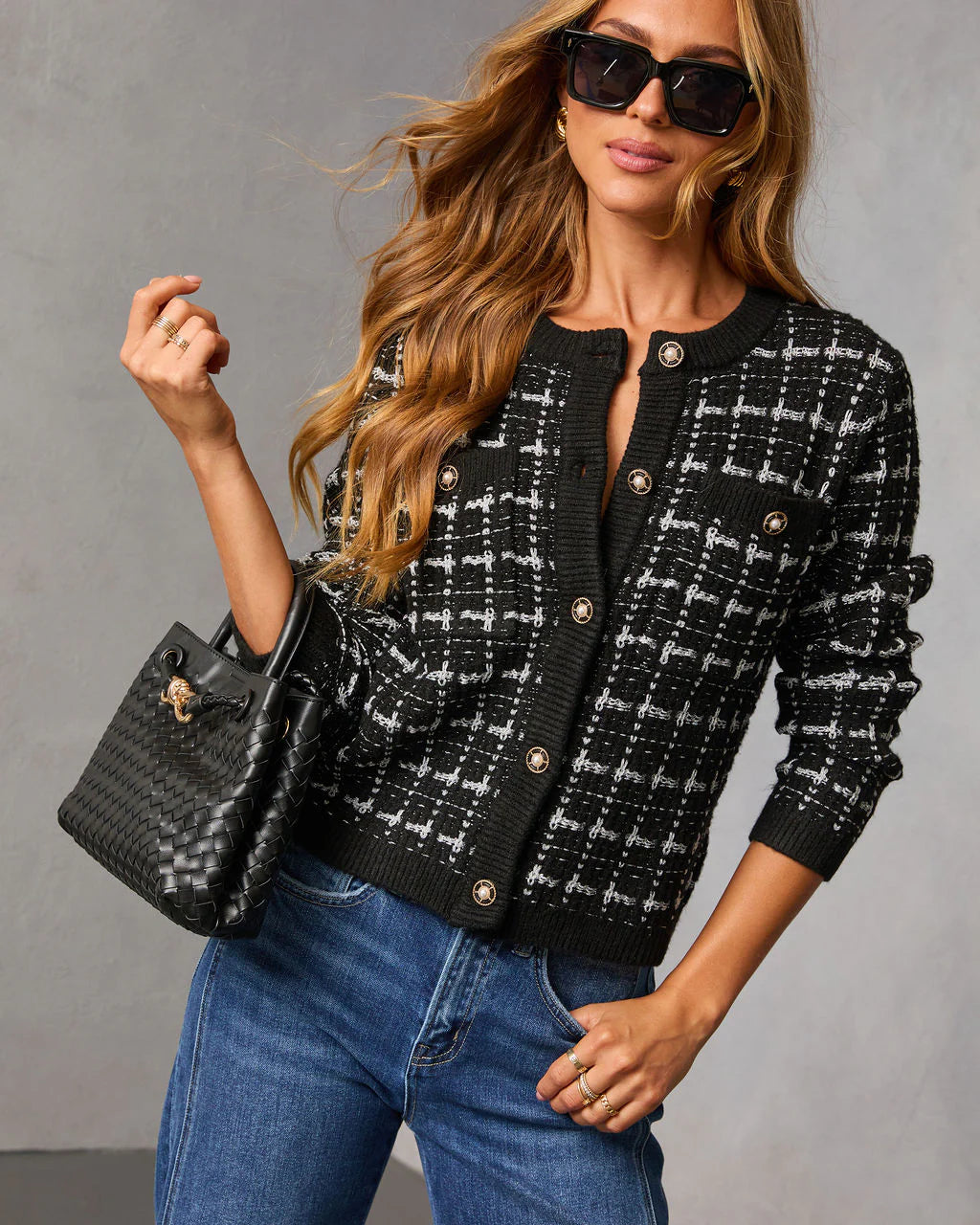 Ashwood Knit Tweed Cardigan