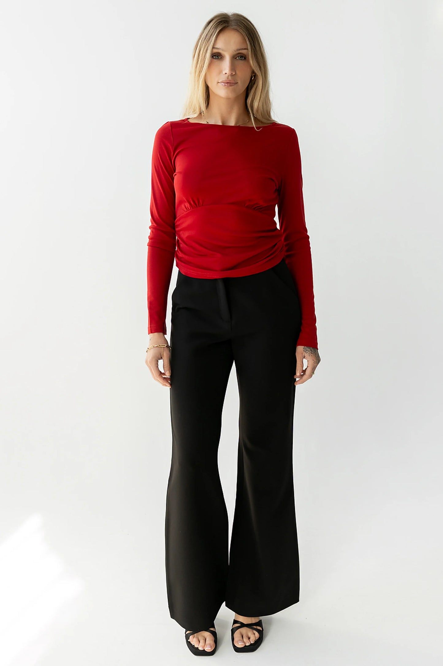 Selena Ruched Top in Red