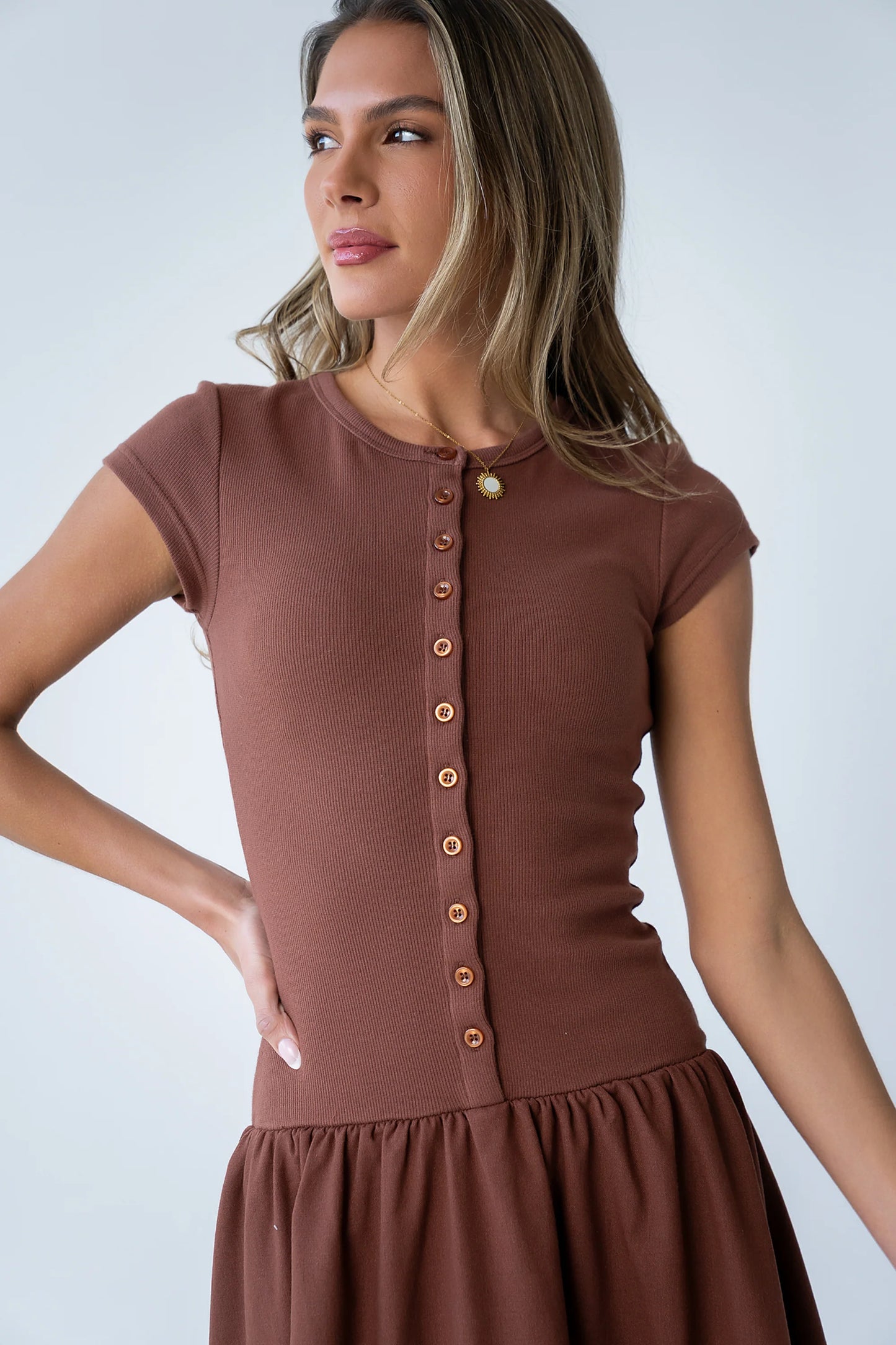 Bailee Maxi Dress in Red-Brown