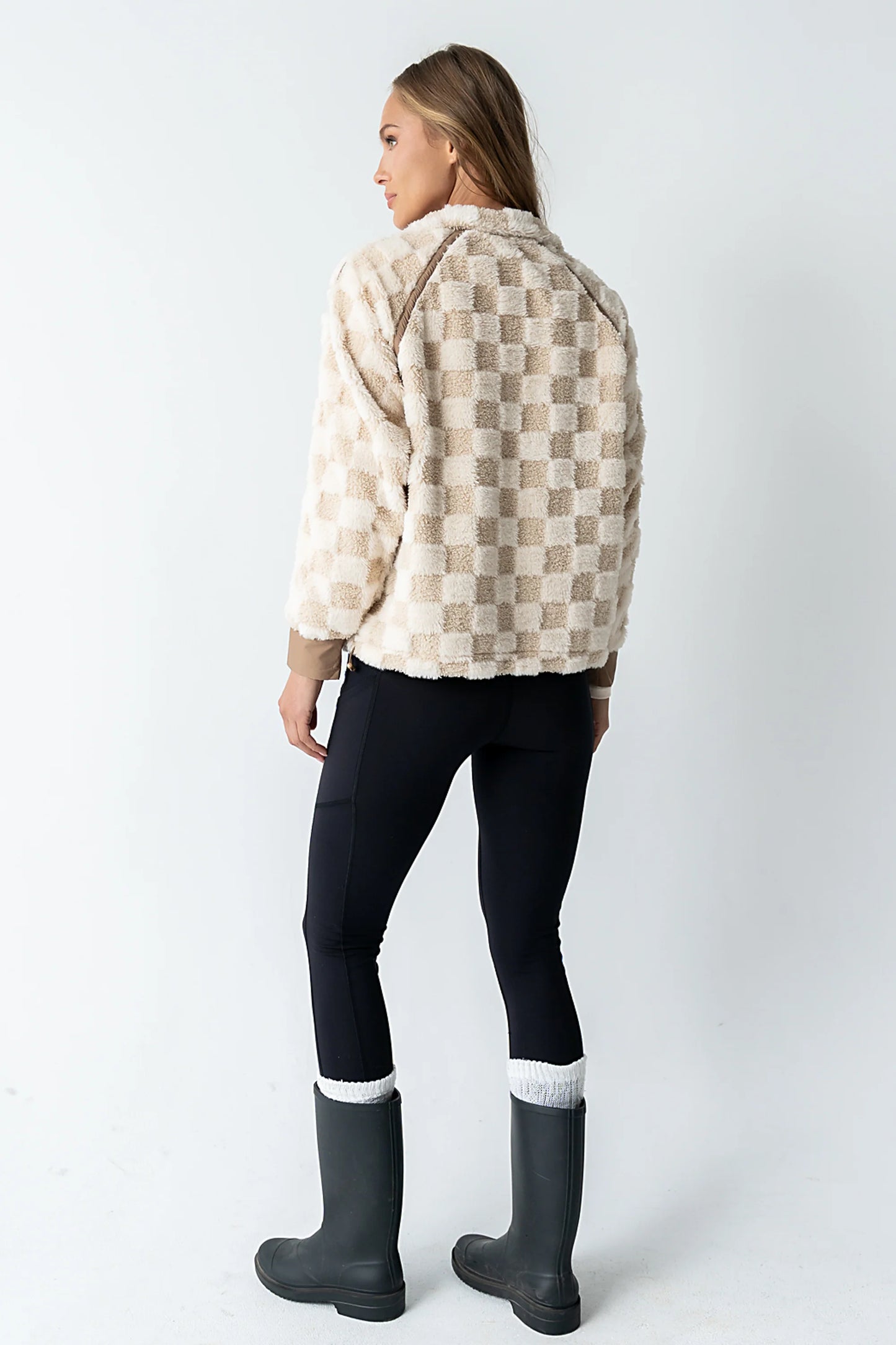 Sheri Checkered Half Zip