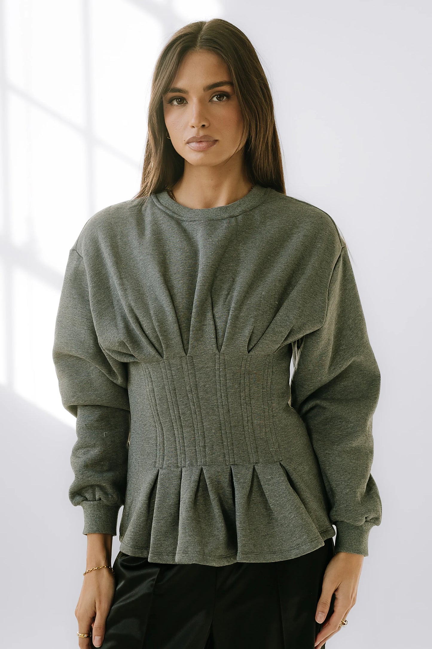York Pleated Sweater