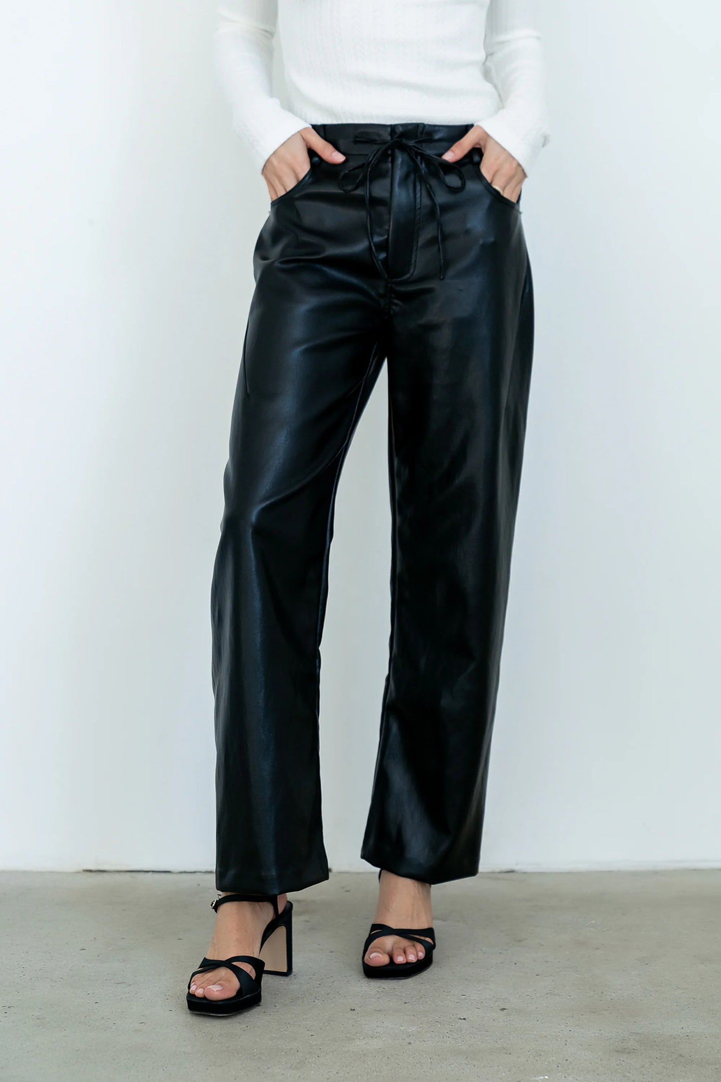 Priya Vegan Leather Wide Leg Pants