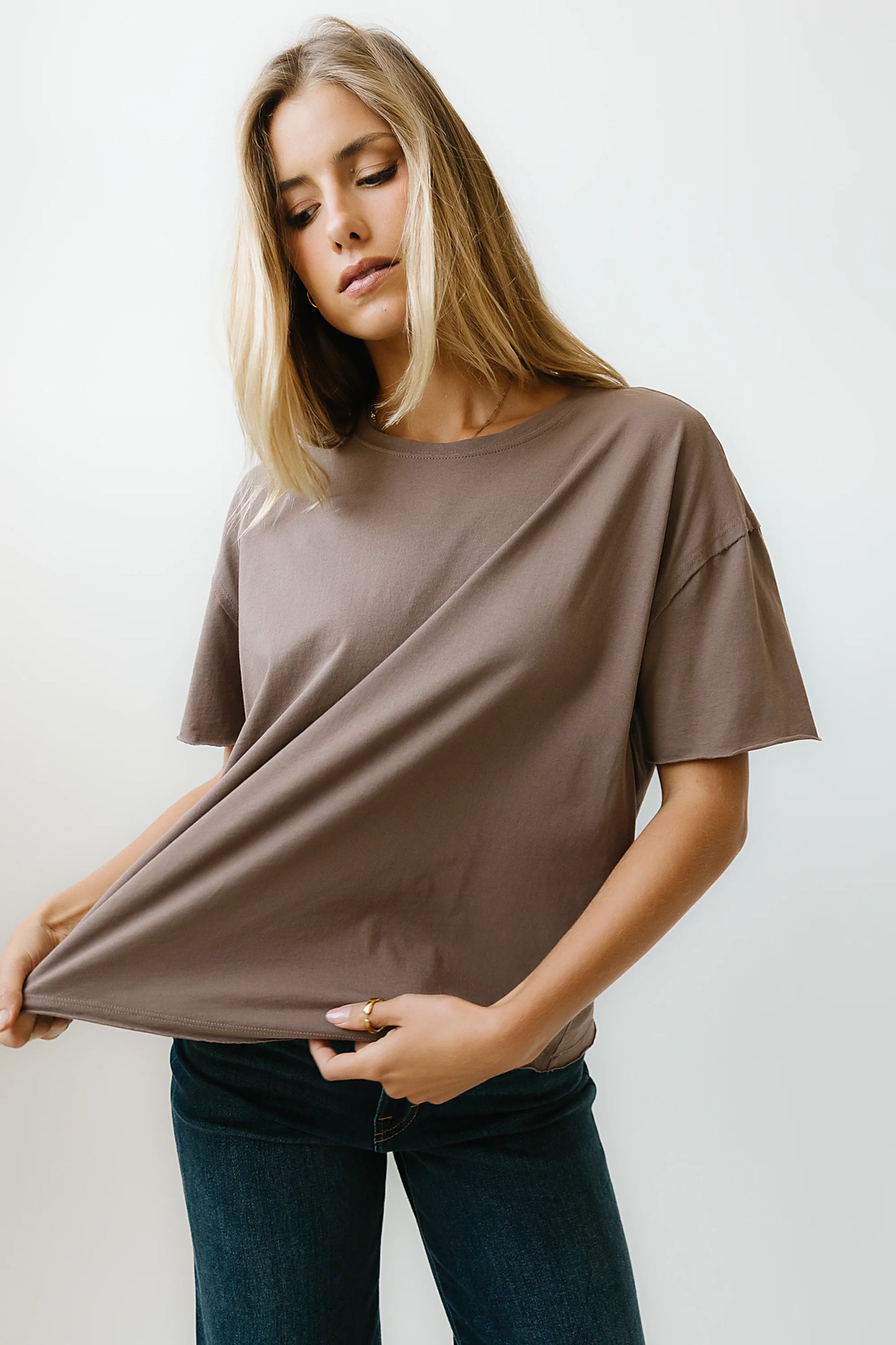 Abby Oversized Tee in Mocha