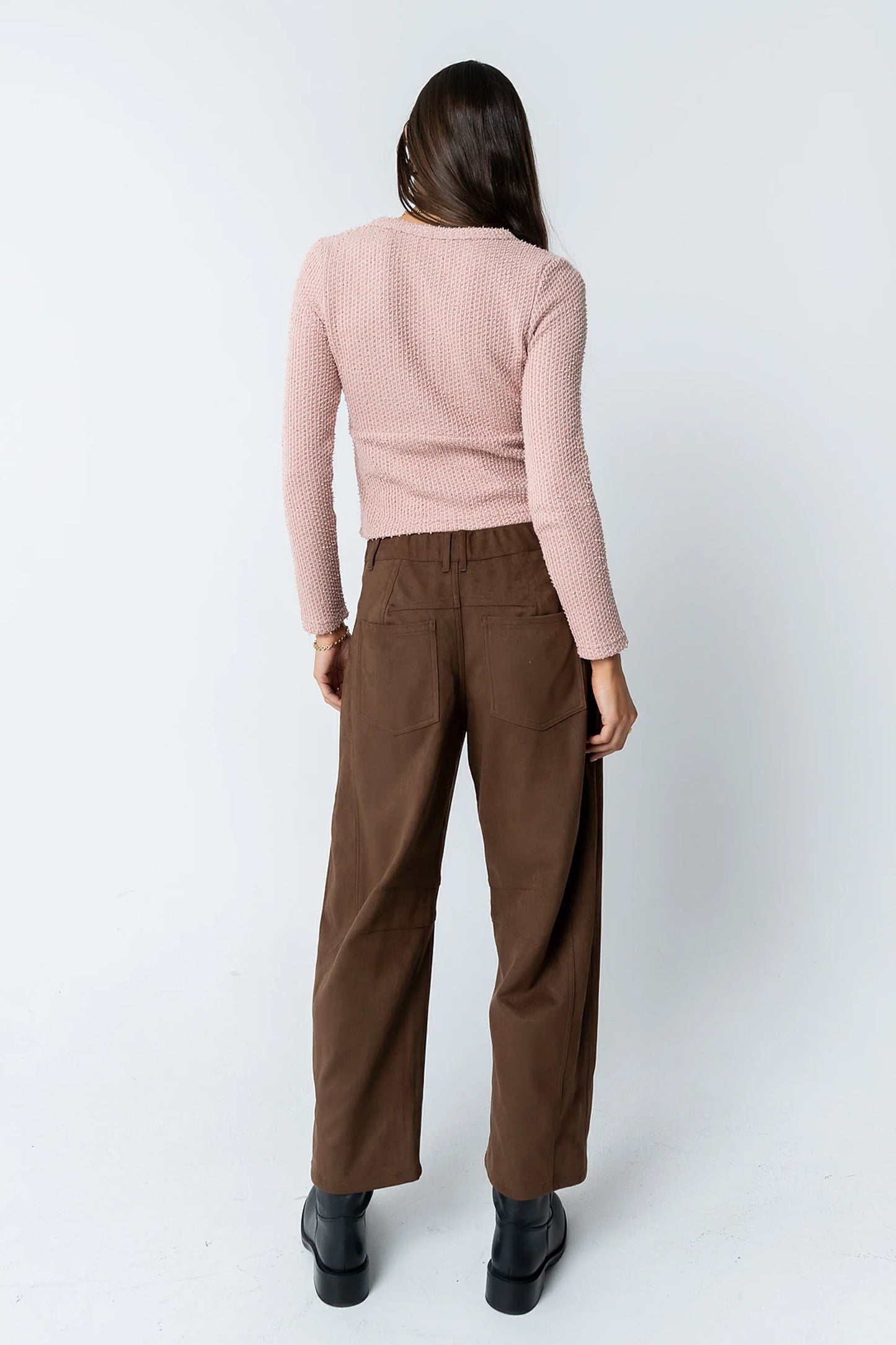 Mindy Button Front Sweater in Pink