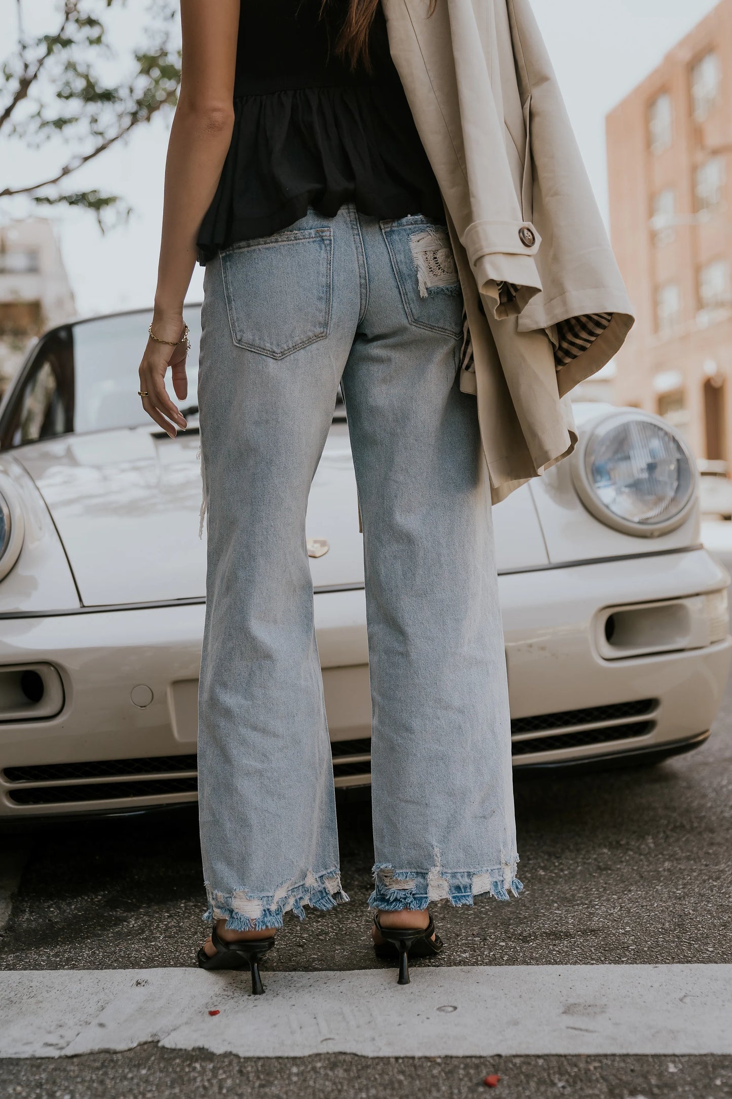 Marvin Crochet Wide Leg Jeans