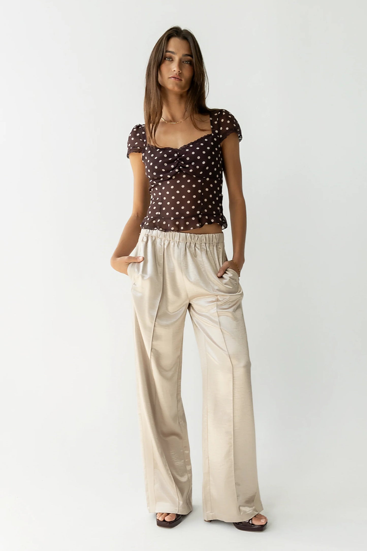 Liam Sheer Polka Dot Top