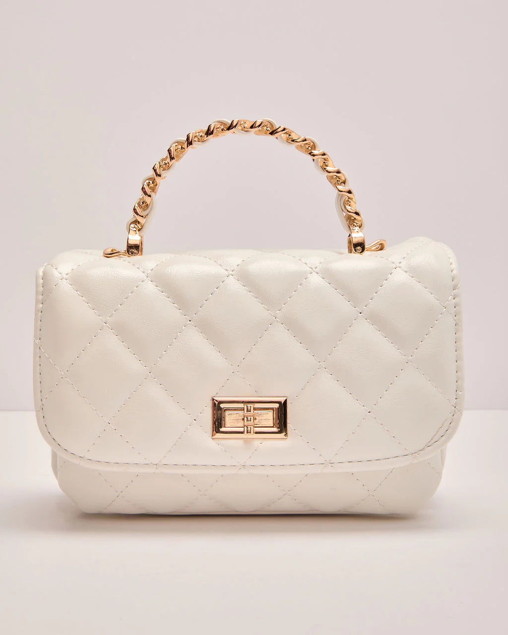 Laura Quilted Vegan Leather Top Handle Bag
