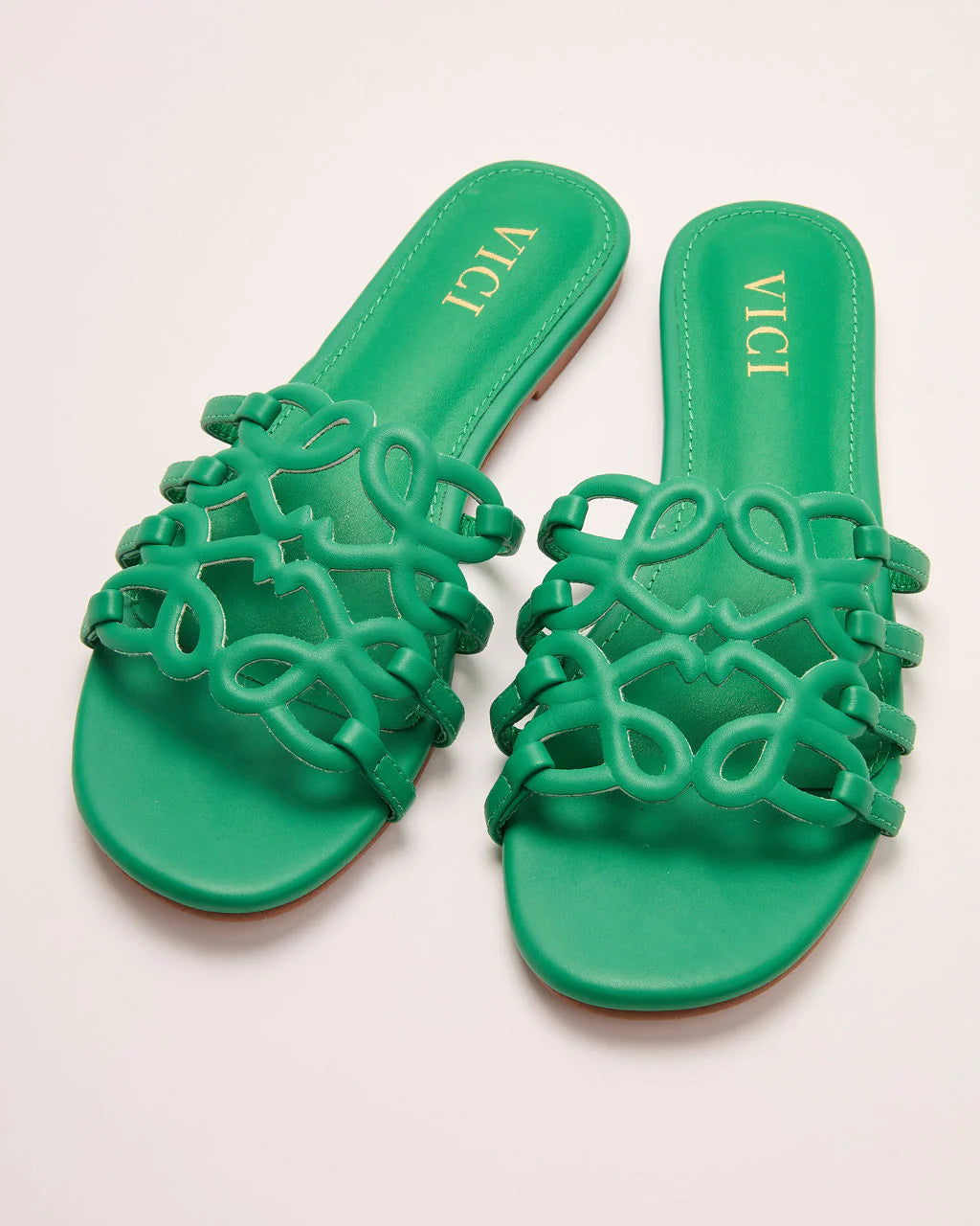 Sandy Toes Vegan Leather Petal Anagram Sandals