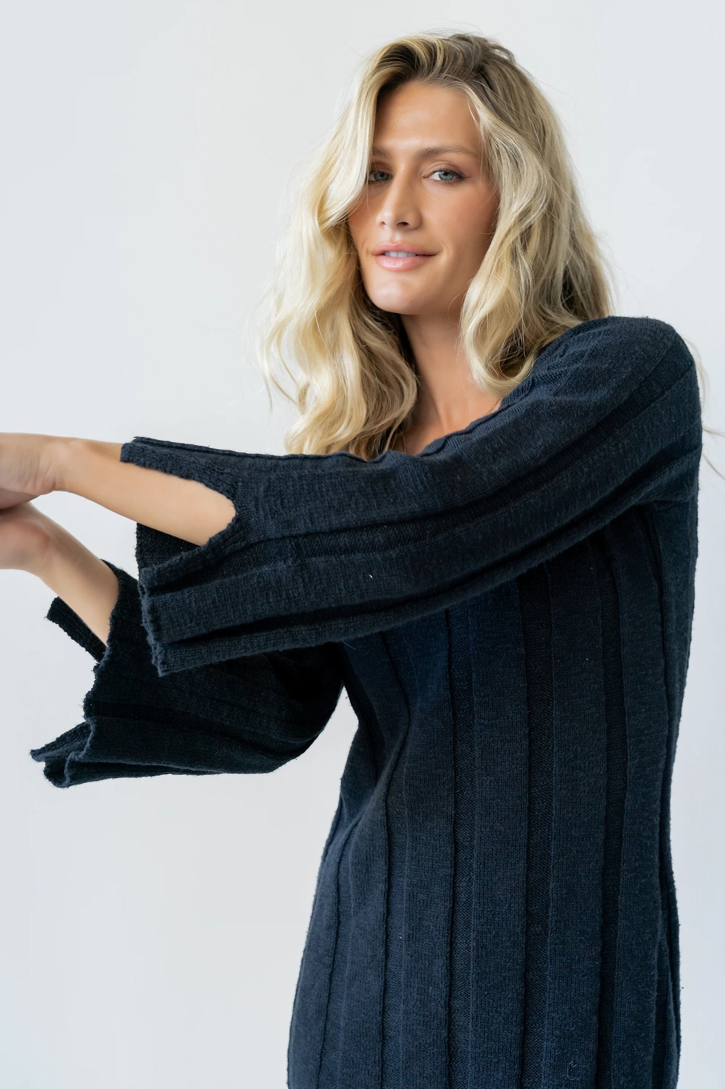 Camile Ribbed Sweater Dress