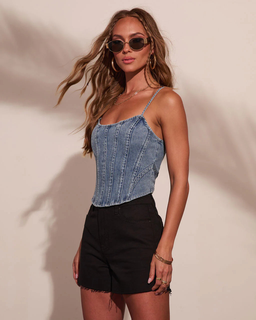 Dusk Reverie Denim Corset Top