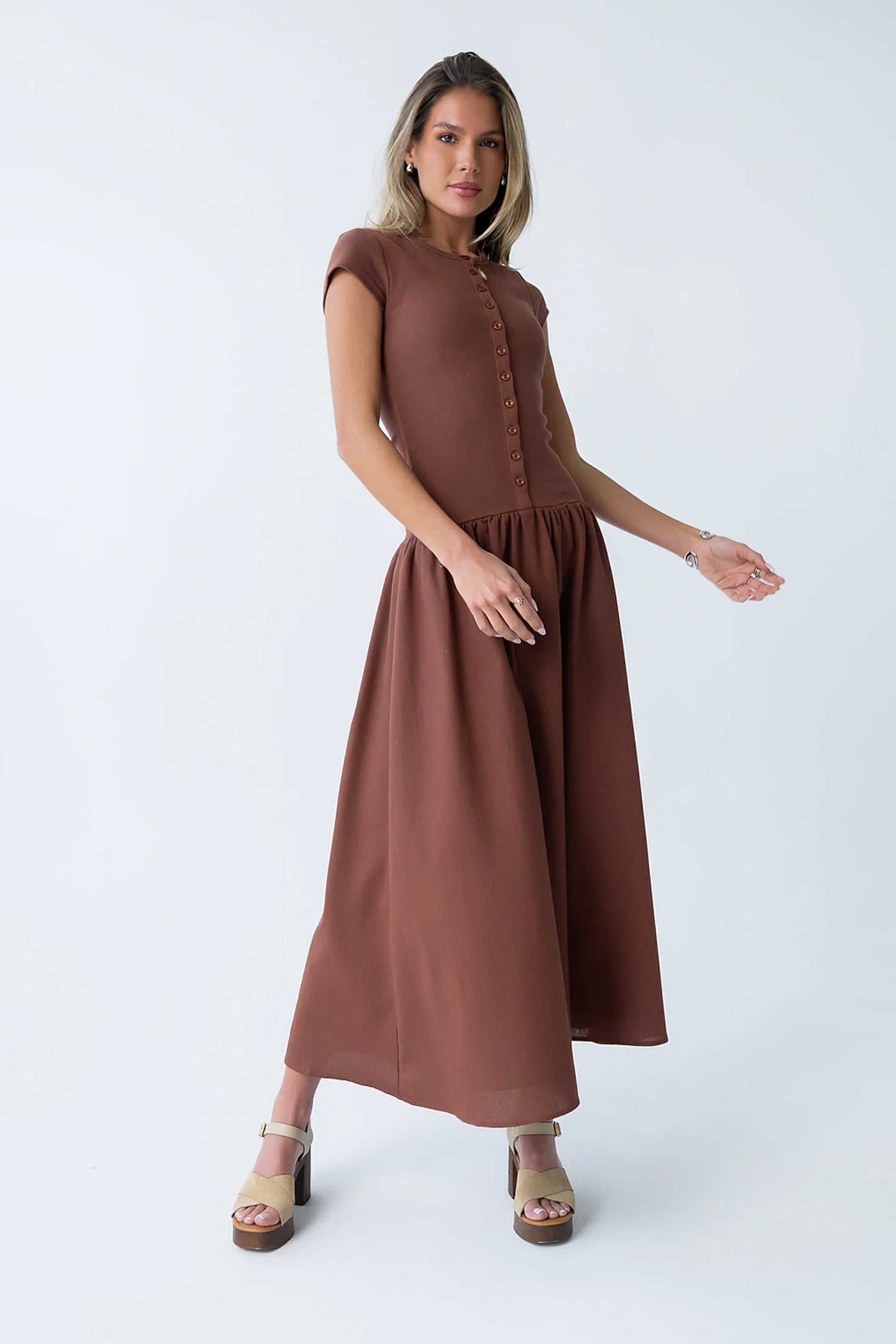 Bailee Maxi Dress in Red-Brown