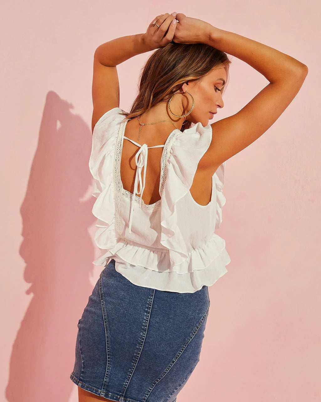 Aldina Ruffle Peplum Top